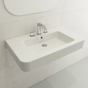 Parma Wall-Mounted Sink Fireclay 33.5 in. 3-Hole with Overflow 1124