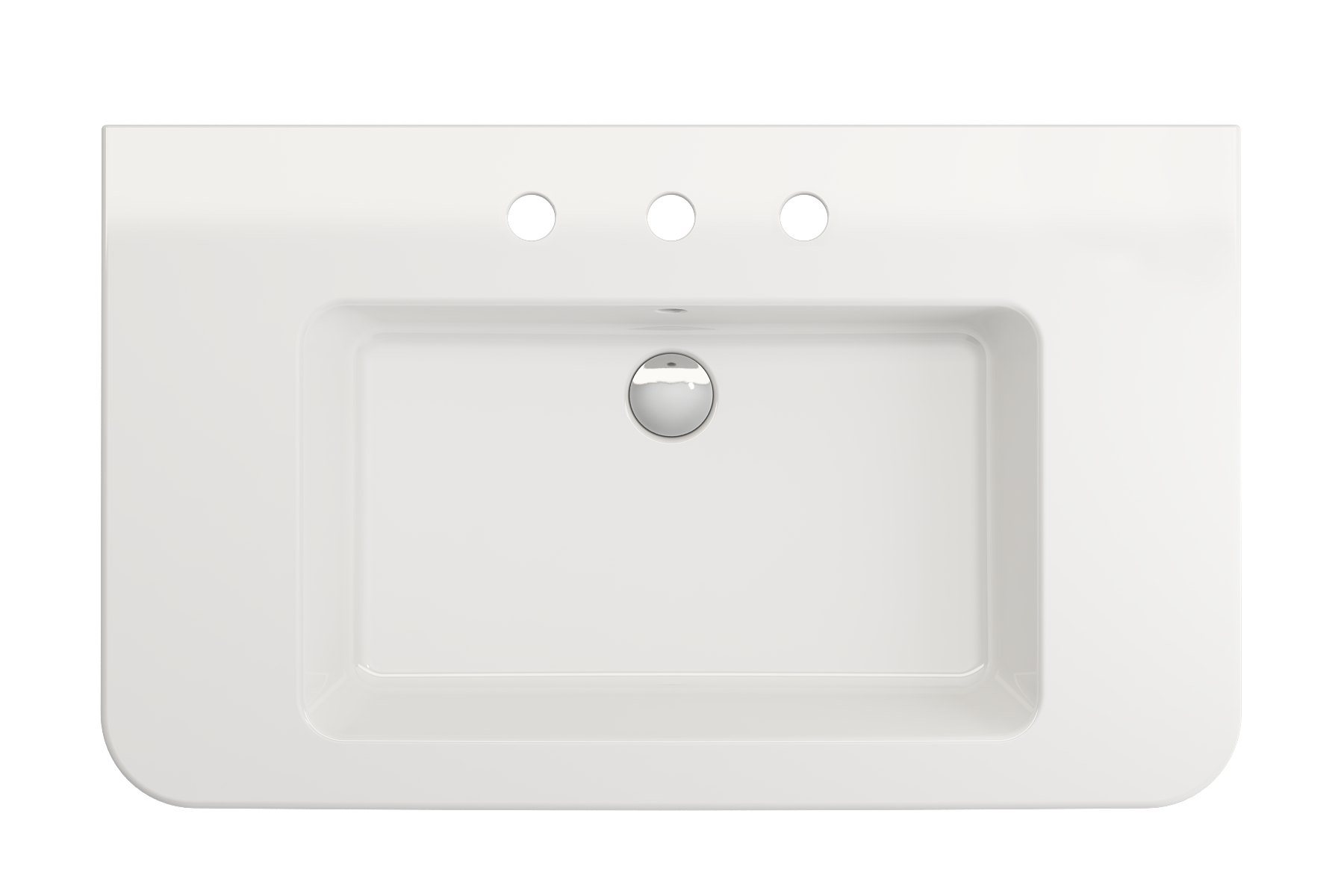 Parma Wall-Mounted Sink Fireclay 33.5 in. 3-Hole with Overflow 1124