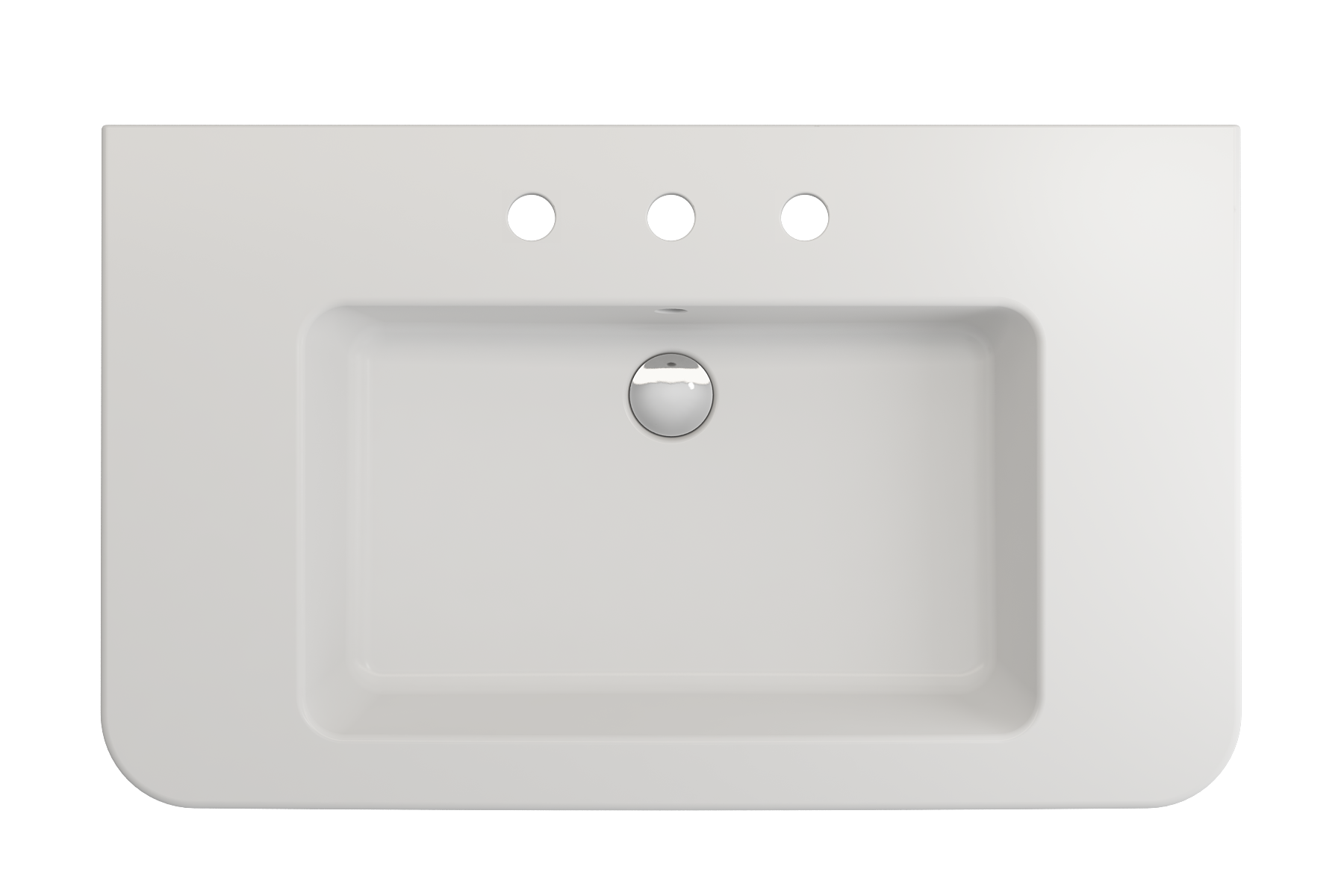 Parma Wall-Mounted Sink Fireclay 33.5 in. 3-Hole with Overflow 1124