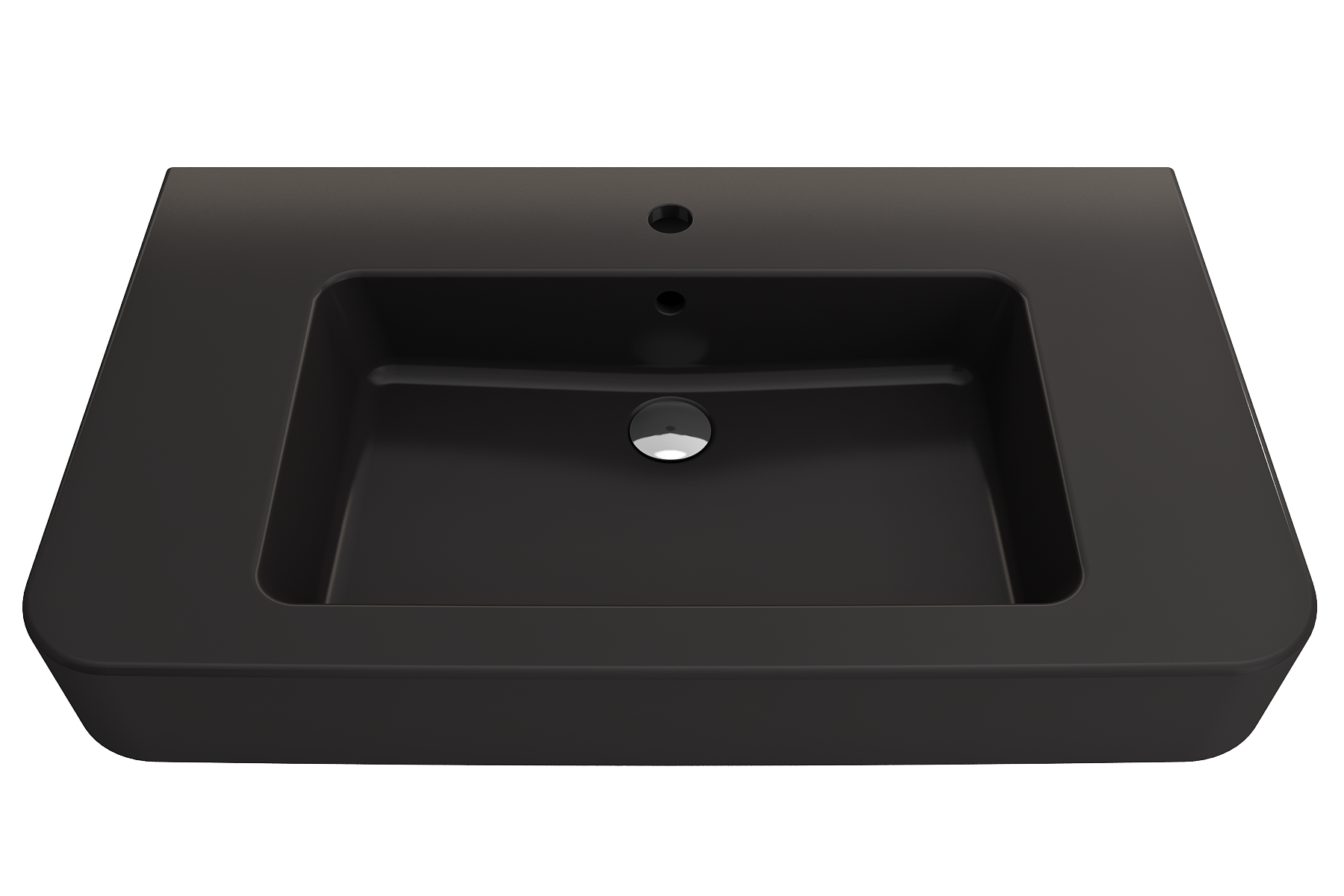 Parma Wall-Mounted Sink Fireclay 33.5 in. 1-Hole with Overflow 1124