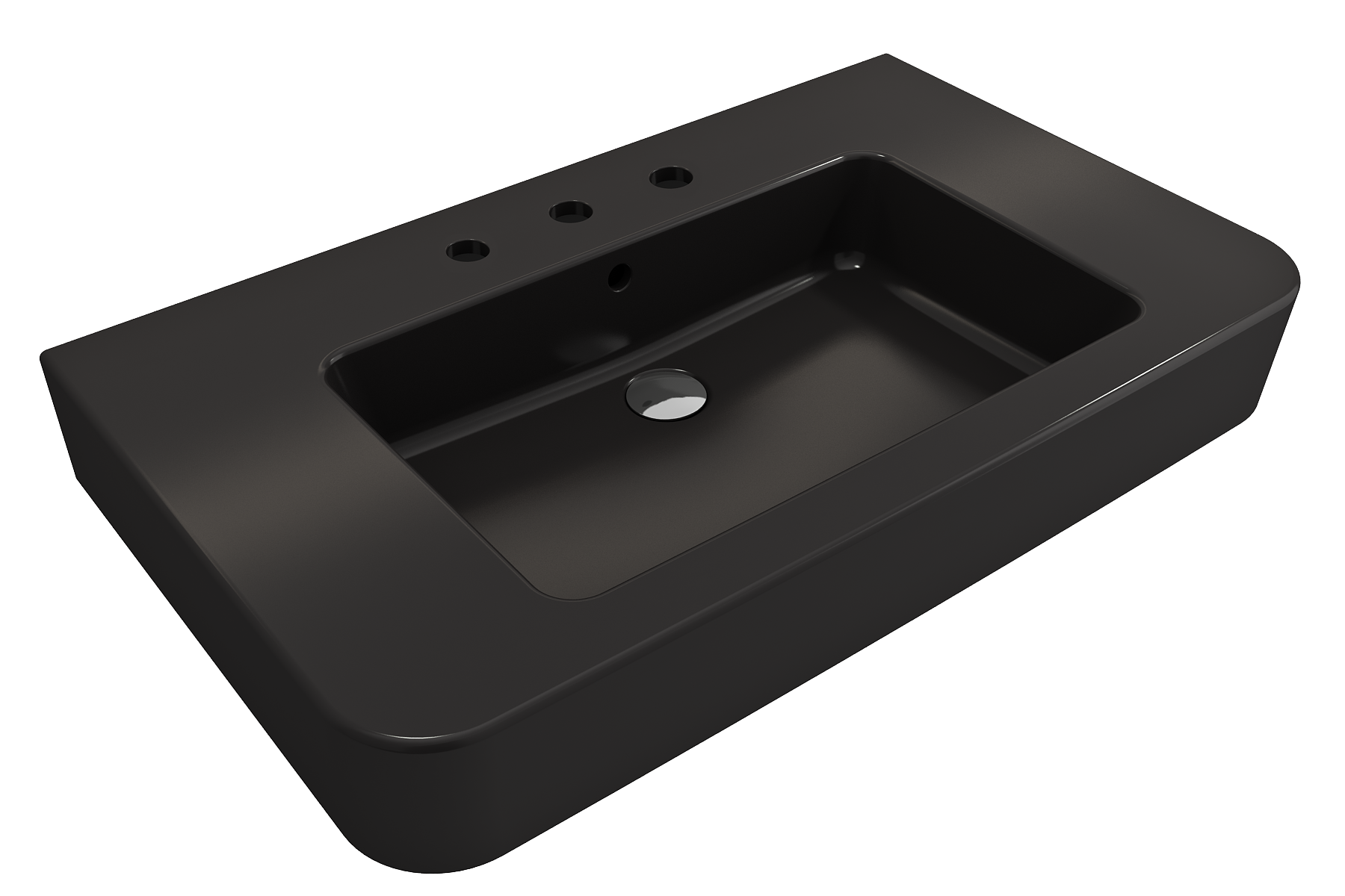 Parma Wall-Mounted Sink Fireclay 33.5 in. 3-Hole with Overflow 1124