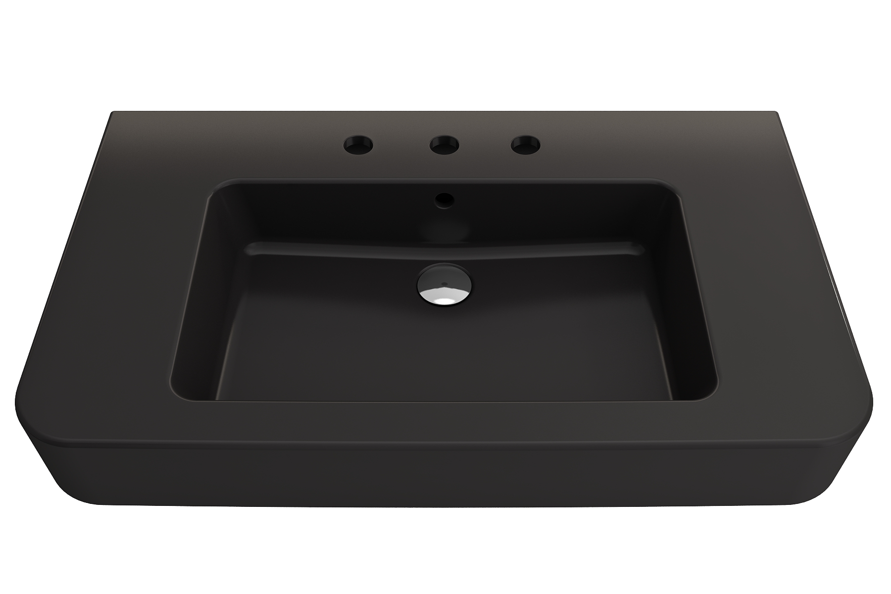 Parma Wall-Mounted Sink Fireclay 33.5 in. 3-Hole with Overflow 1124