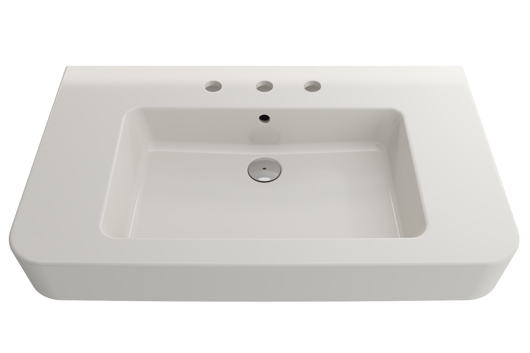 Parma Wall-Mounted Sink Fireclay 33.5 in. 3-Hole with Overflow 1124