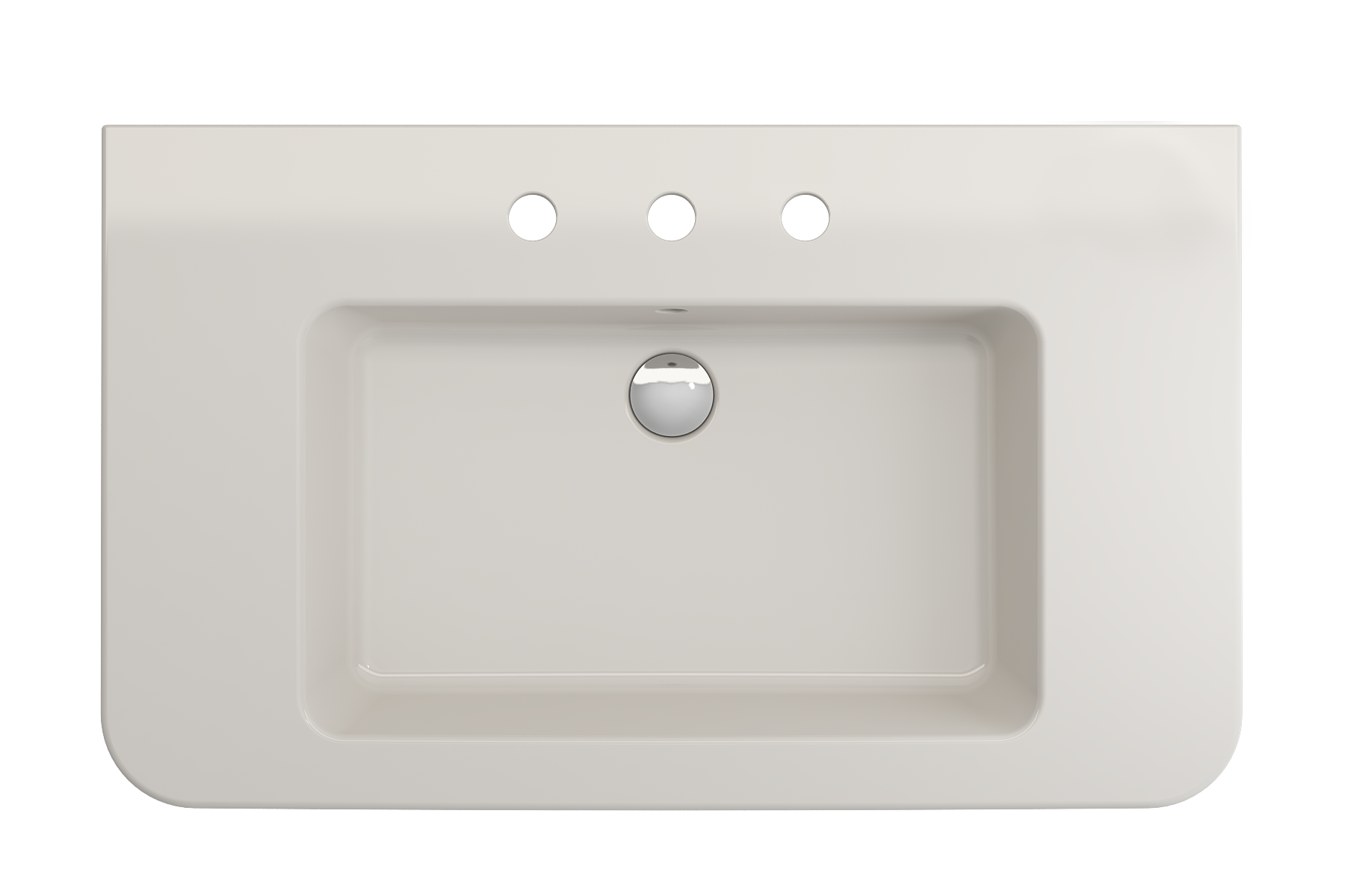 Parma Wall-Mounted Sink Fireclay 33.5 in. 3-Hole with Overflow 1124