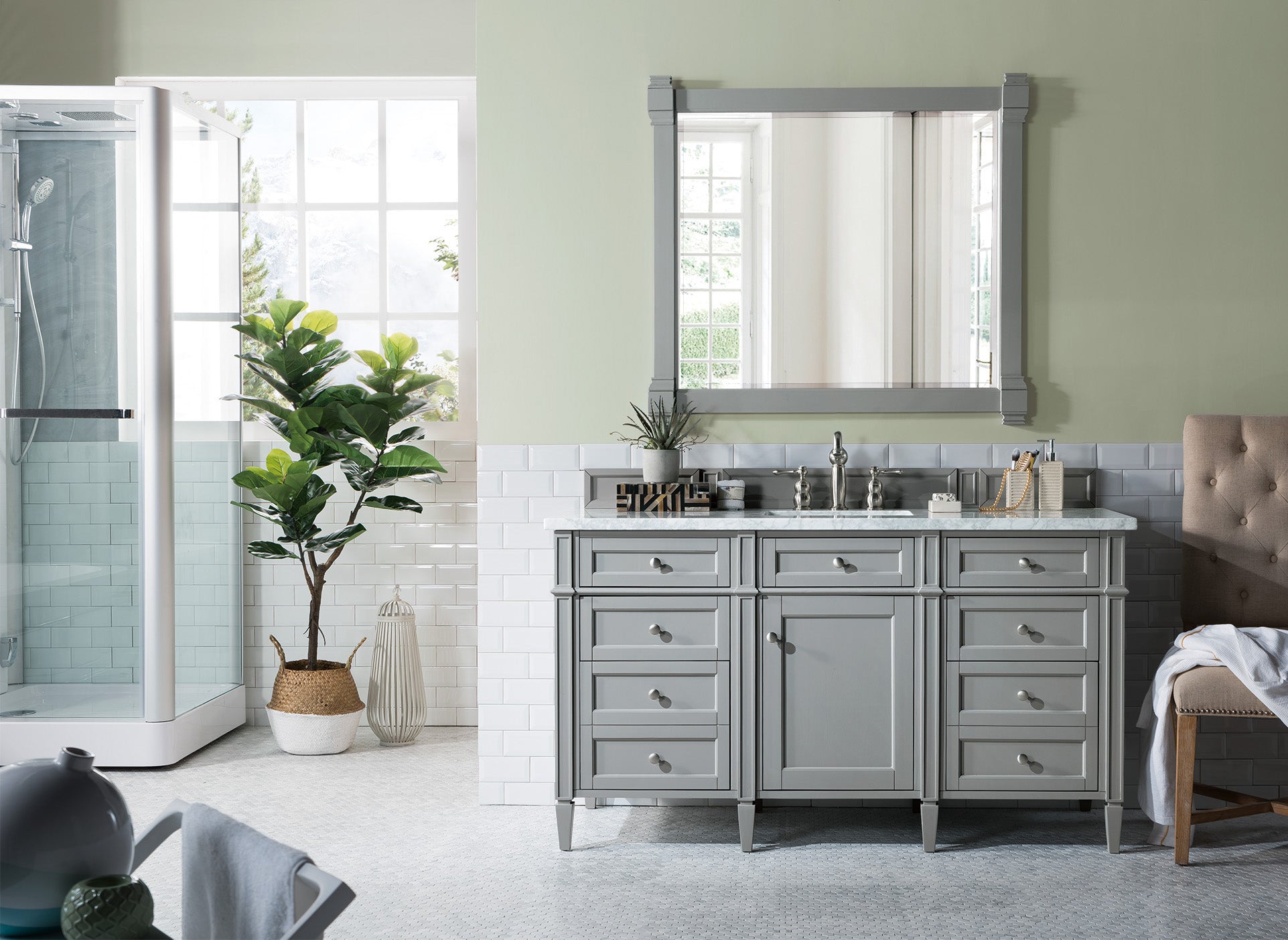 James Martin Brittany 60" Single Vanity in Urban Gray with 3cm Countertop