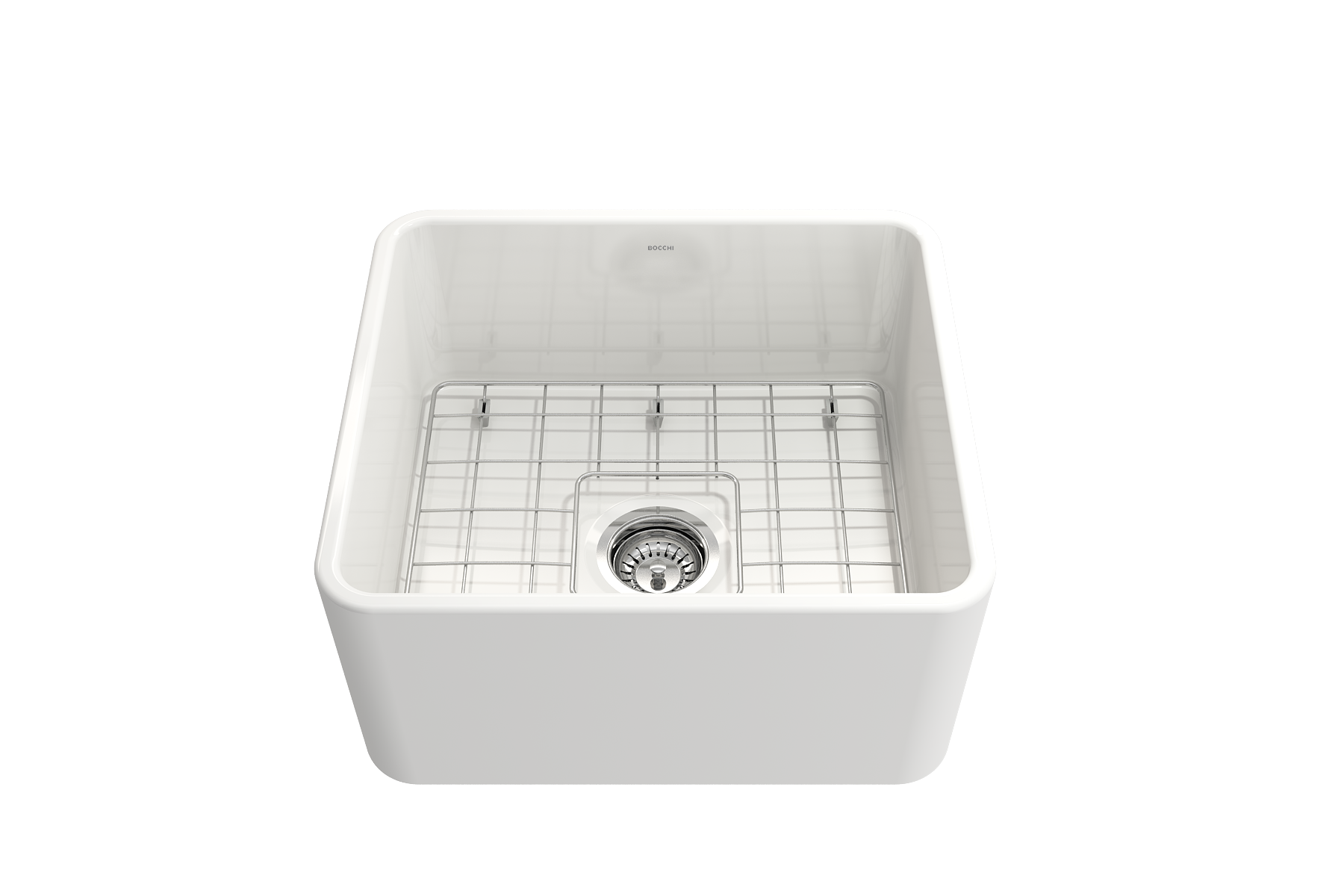 Classico Farmhouse Apron Front Fireclay 20 in. Single Bowl Kitchen Sink with Protective Bottom Grid and Strainer 1136