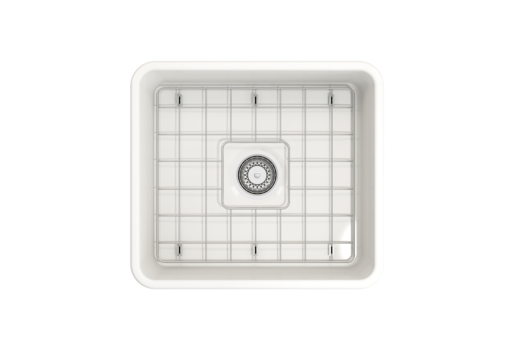 Classico Farmhouse Apron Front Fireclay 20 in. Single Bowl Kitchen Sink with Protective Bottom Grid and Strainer 1136
