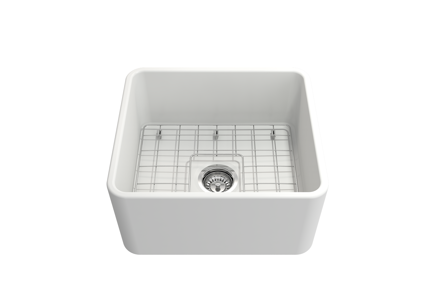 Classico Farmhouse Apron Front Fireclay 20 in. Single Bowl Kitchen Sink with Protective Bottom Grid and Strainer 1136