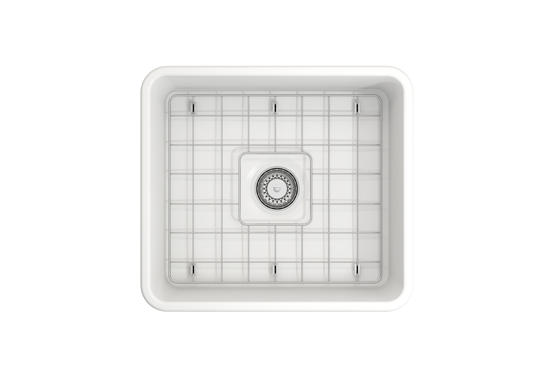 Classico Farmhouse Apron Front Fireclay 20 in. Single Bowl Kitchen Sink with Protective Bottom Grid and Strainer 1136