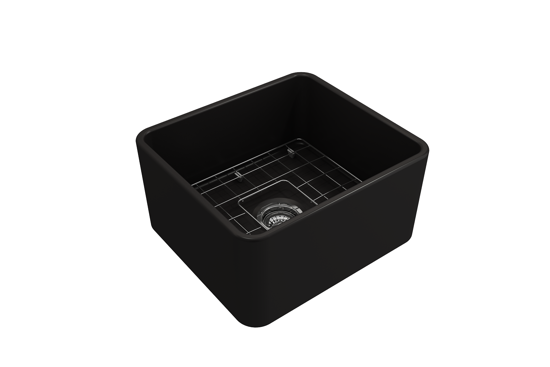 Classico Farmhouse Apron Front Fireclay 20 in. Single Bowl Kitchen Sink with Protective Bottom Grid and Strainer 1136