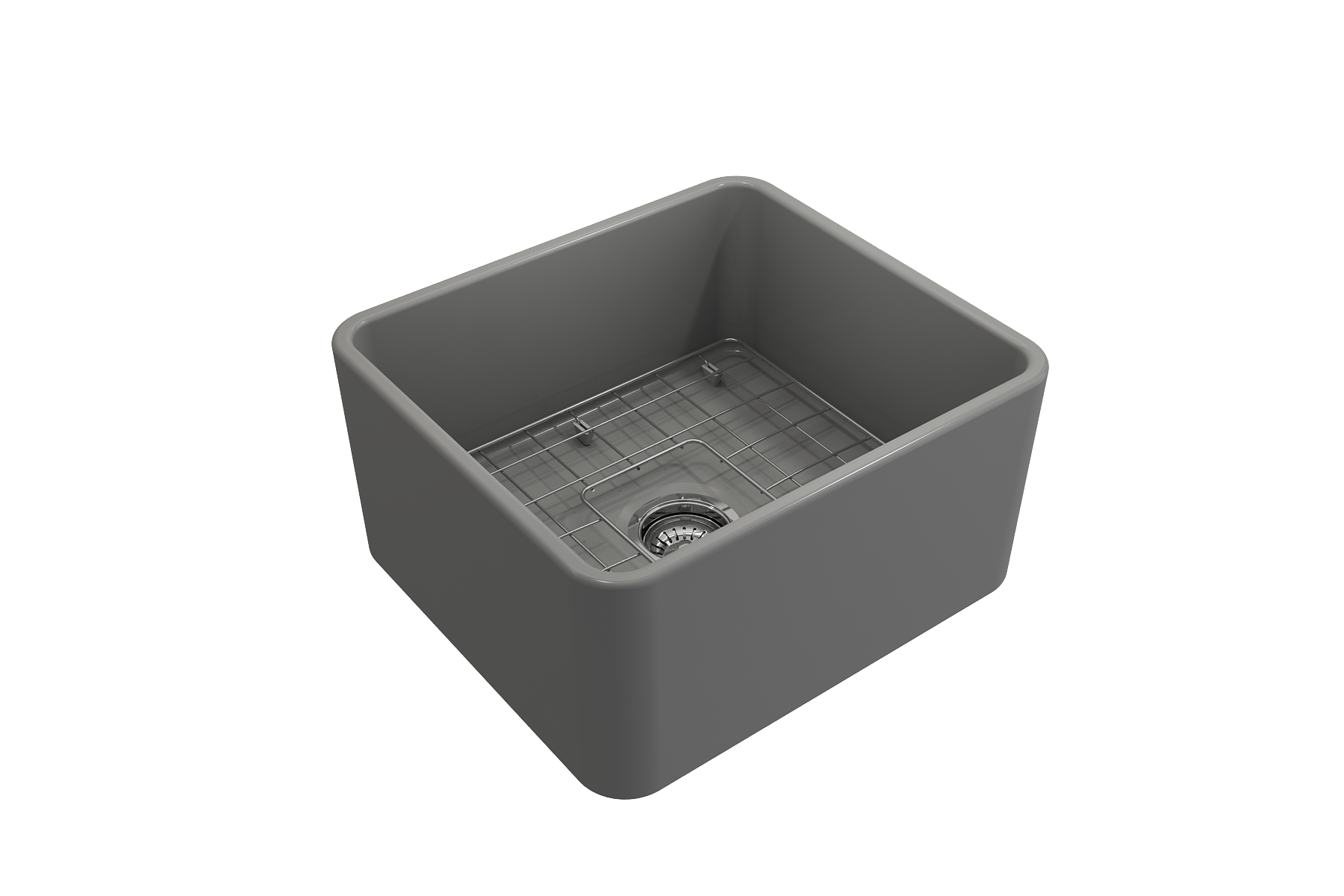 Classico Farmhouse Apron Front Fireclay 20 in. Single Bowl Kitchen Sink with Protective Bottom Grid and Strainer 1136