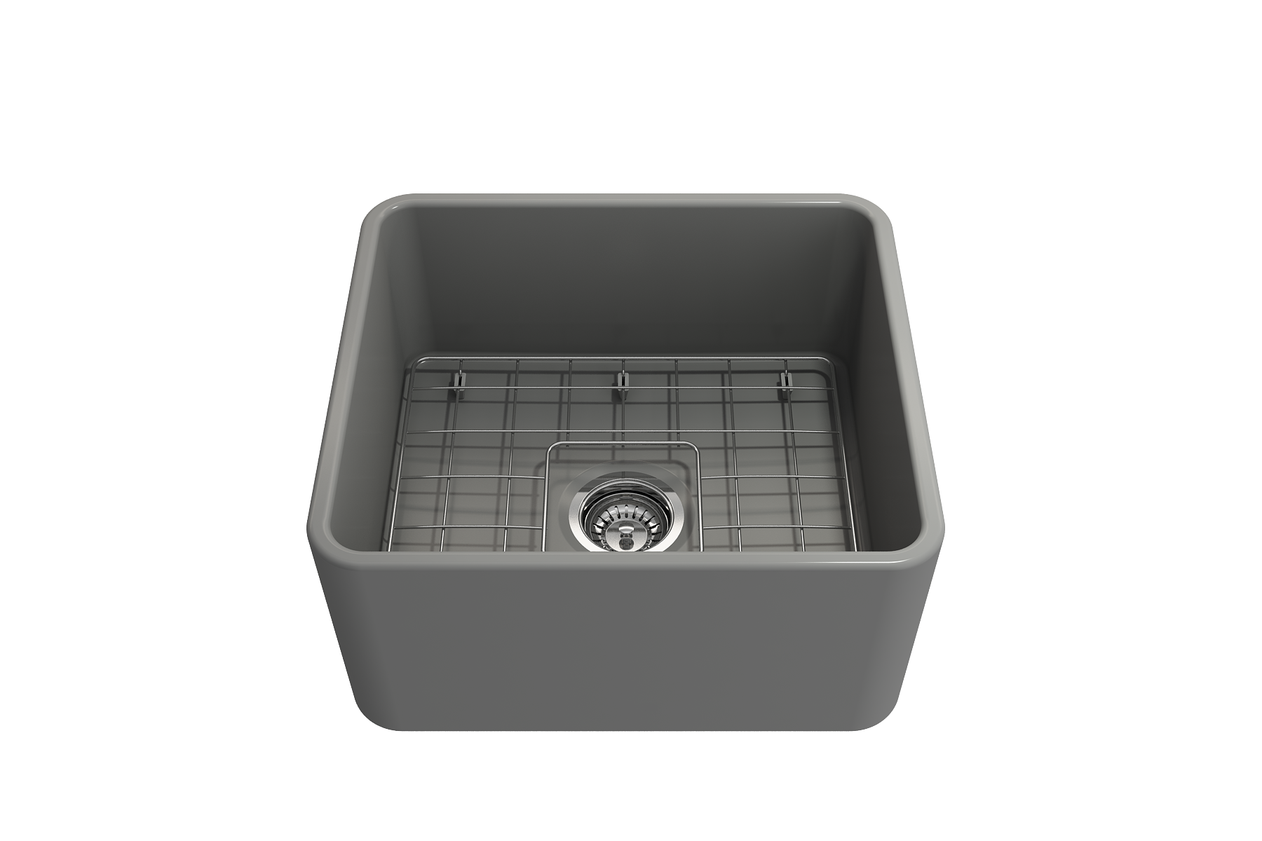 Classico Farmhouse Apron Front Fireclay 20 in. Single Bowl Kitchen Sink with Protective Bottom Grid and Strainer 1136