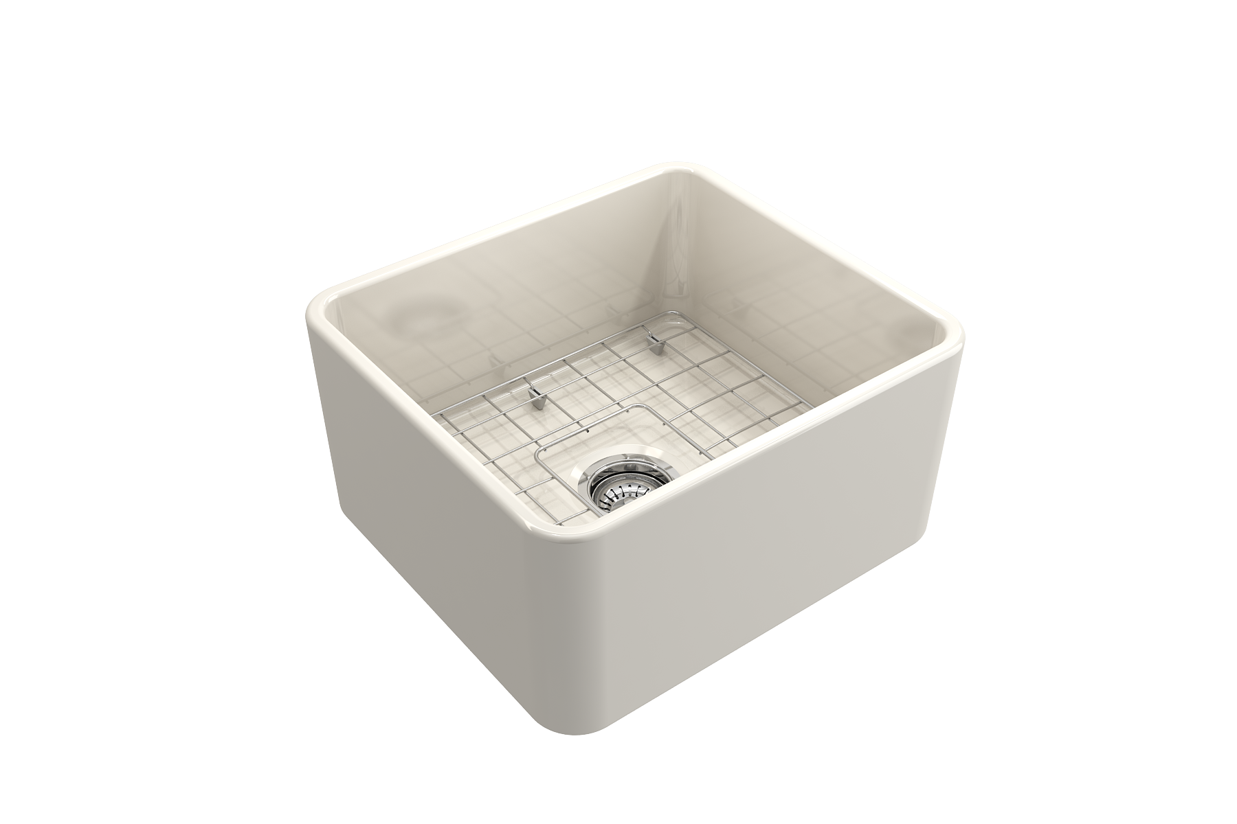 Classico Farmhouse Apron Front Fireclay 20 in. Single Bowl Kitchen Sink with Protective Bottom Grid and Strainer 1136