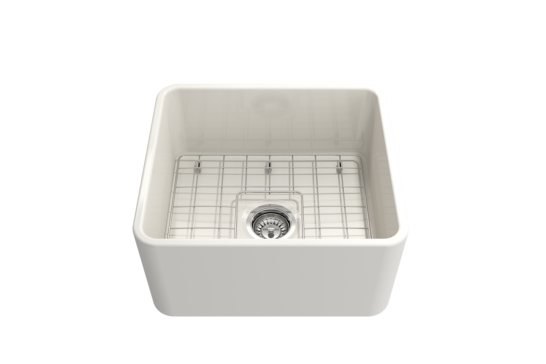 Classico Farmhouse Apron Front Fireclay 20 in. Single Bowl Kitchen Sink with Protective Bottom Grid and Strainer 1136