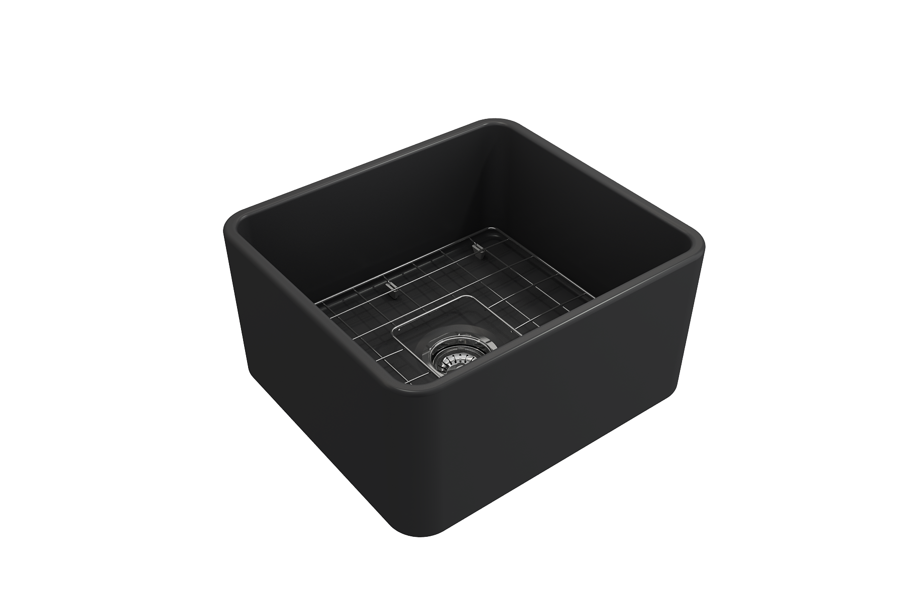 Classico Farmhouse Apron Front Fireclay 20 in. Single Bowl Kitchen Sink with Protective Bottom Grid and Strainer 1136