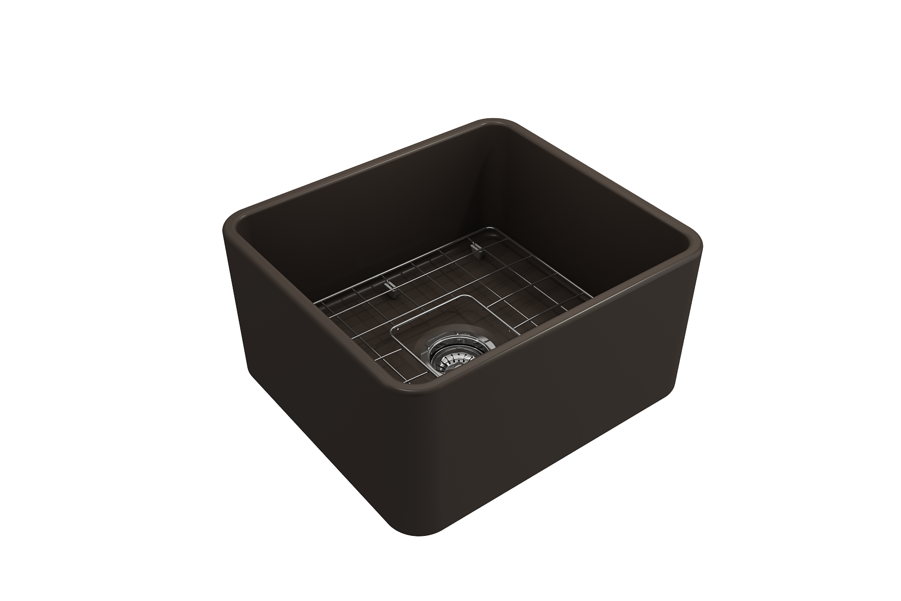 Classico Farmhouse Apron Front Fireclay 20 in. Single Bowl Kitchen Sink with Protective Bottom Grid and Strainer 1136