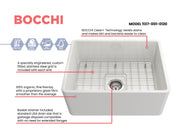 Classico Farmhouse Apron Front Fireclay 24 in. Single Bowl Kitchen Sink with Protective Bottom Grid and Strainer 1137