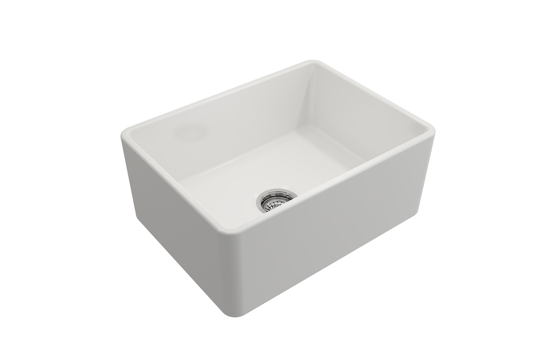 Classico Farmhouse Apron Front Fireclay 24 in. Single Bowl Kitchen Sink with Protective Bottom Grid and Strainer 1137