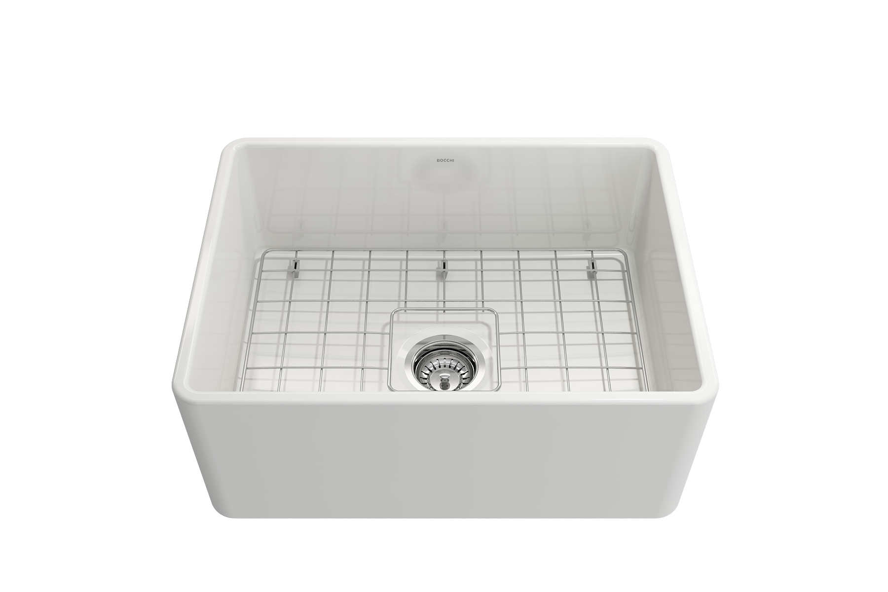 Classico Farmhouse Apron Front Fireclay 24 in. Single Bowl Kitchen Sink with Protective Bottom Grid and Strainer 1137