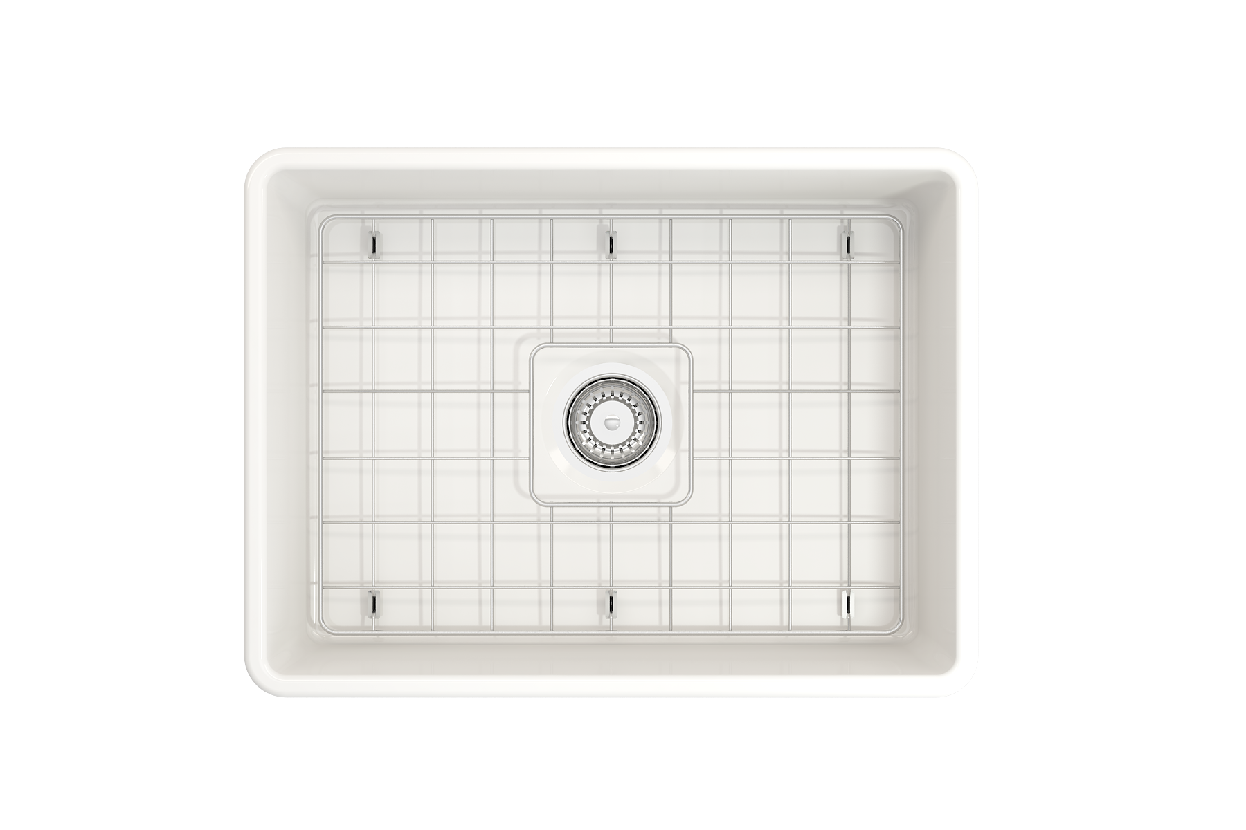 Classico Farmhouse Apron Front Fireclay 24 in. Single Bowl Kitchen Sink with Protective Bottom Grid and Strainer 1137
