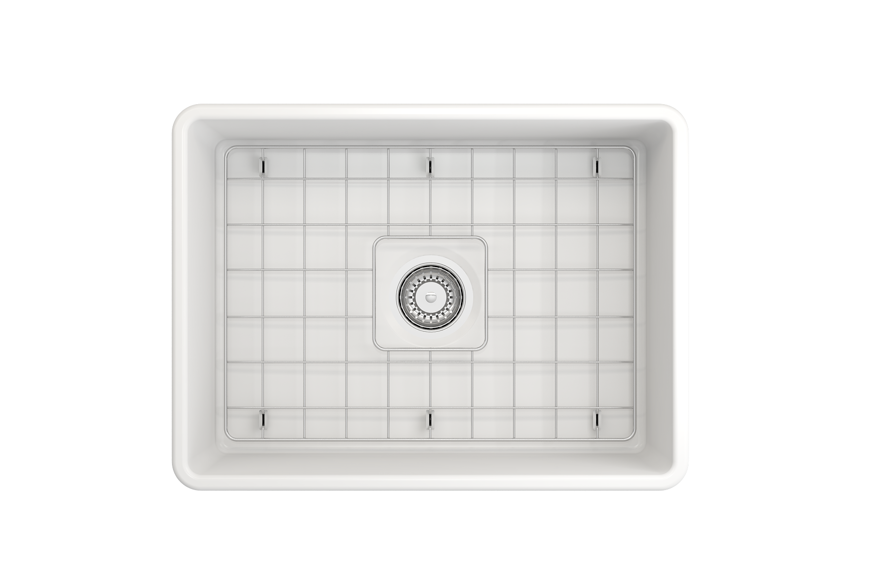 Classico Farmhouse Apron Front Fireclay 24 in. Single Bowl Kitchen Sink with Protective Bottom Grid and Strainer 1137