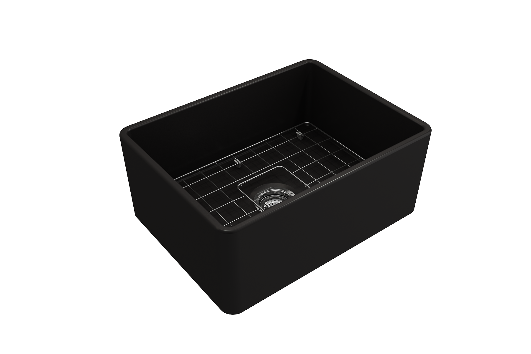 Classico Farmhouse Apron Front Fireclay 24 in. Single Bowl Kitchen Sink with Protective Bottom Grid and Strainer 1137