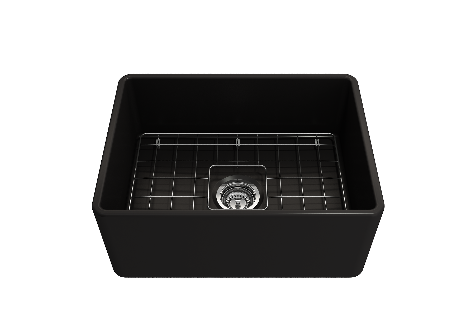 Classico Farmhouse Apron Front Fireclay 24 in. Single Bowl Kitchen Sink with Protective Bottom Grid and Strainer 1137