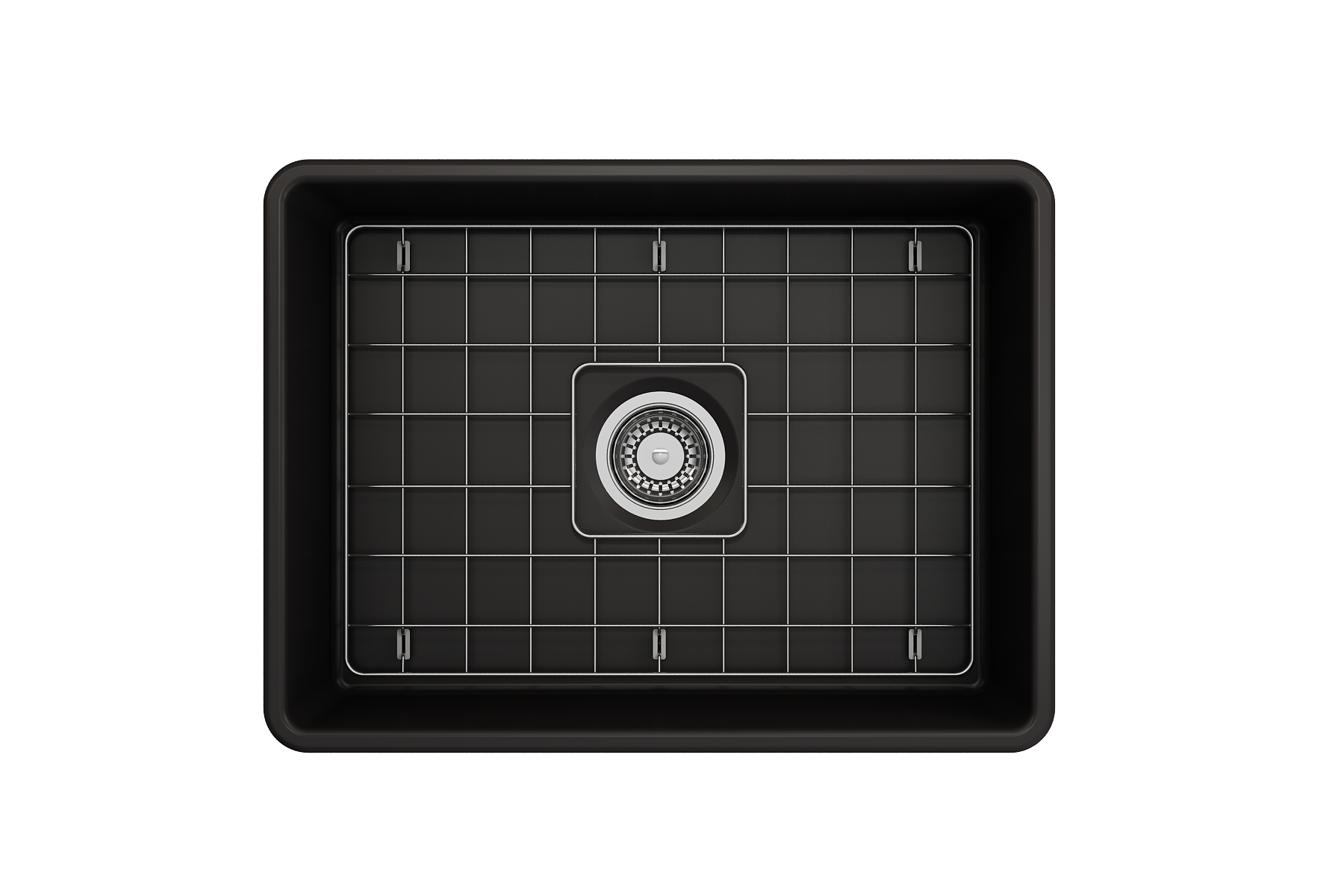 Classico Farmhouse Apron Front Fireclay 24 in. Single Bowl Kitchen Sink with Protective Bottom Grid and Strainer 1137