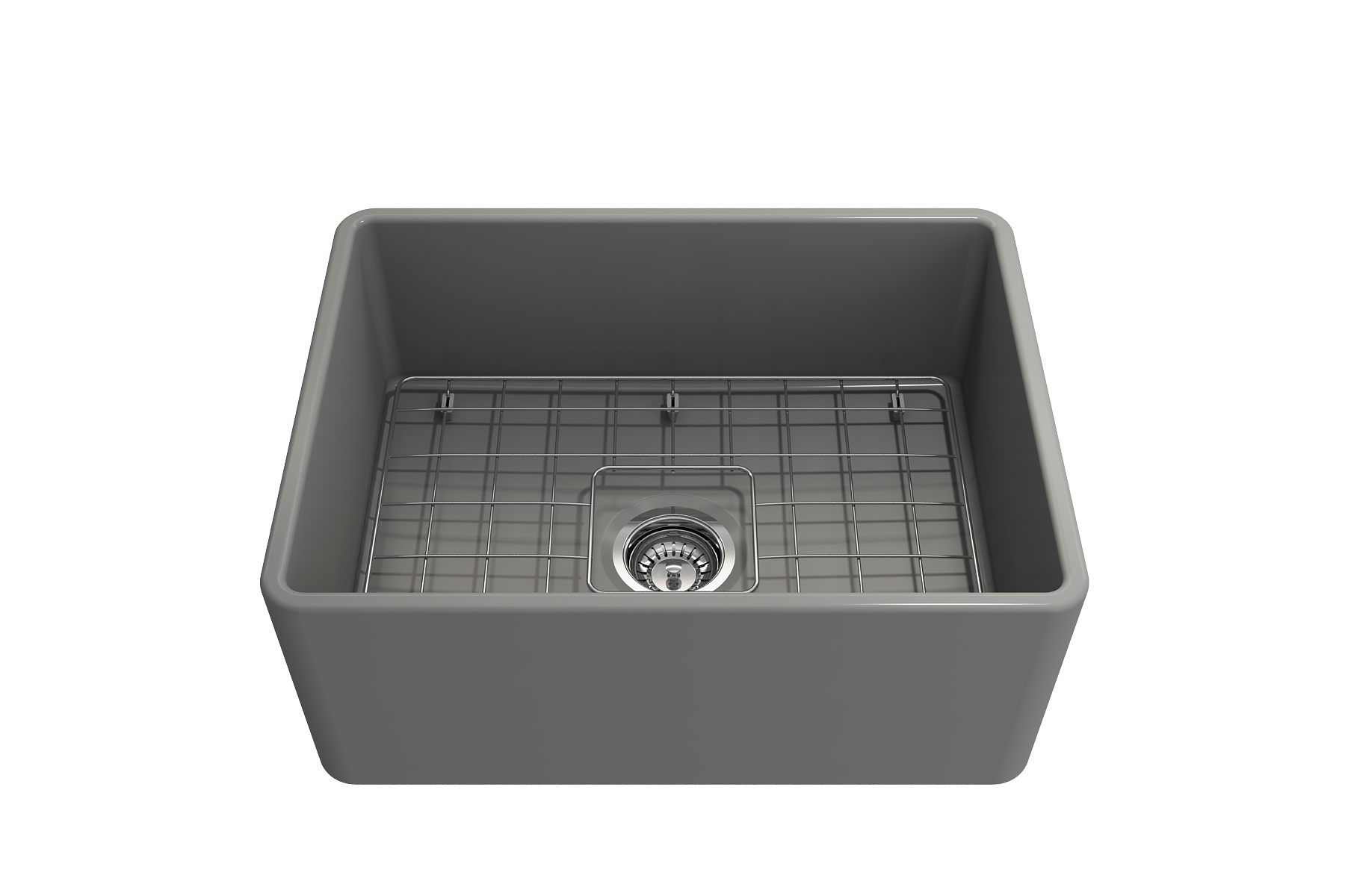 Classico Farmhouse Apron Front Fireclay 24 in. Single Bowl Kitchen Sink with Protective Bottom Grid and Strainer 1137