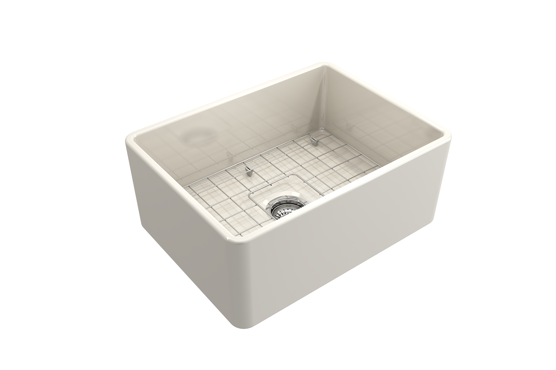 Classico Farmhouse Apron Front Fireclay 24 in. Single Bowl Kitchen Sink with Protective Bottom Grid and Strainer 1137