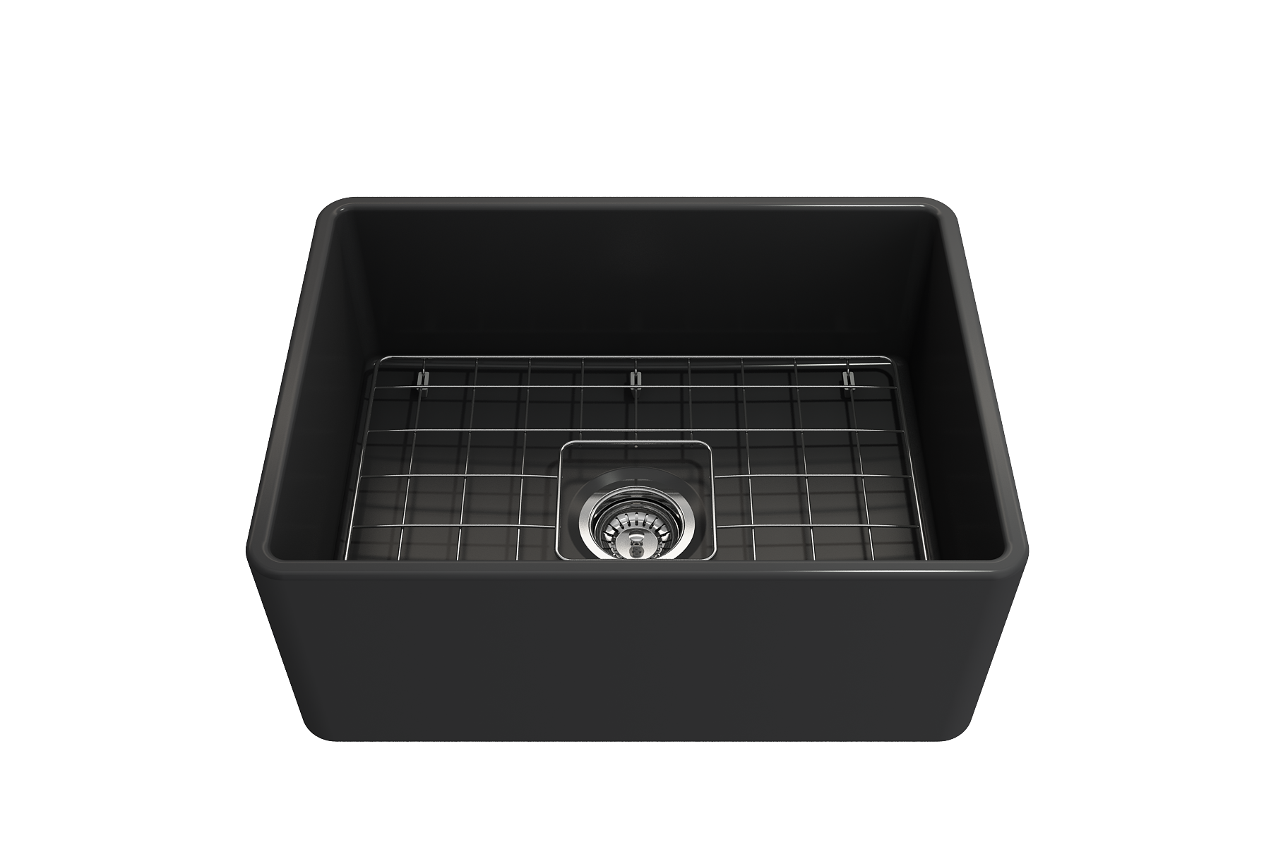 Classico Farmhouse Apron Front Fireclay 24 in. Single Bowl Kitchen Sink with Protective Bottom Grid and Strainer 1137