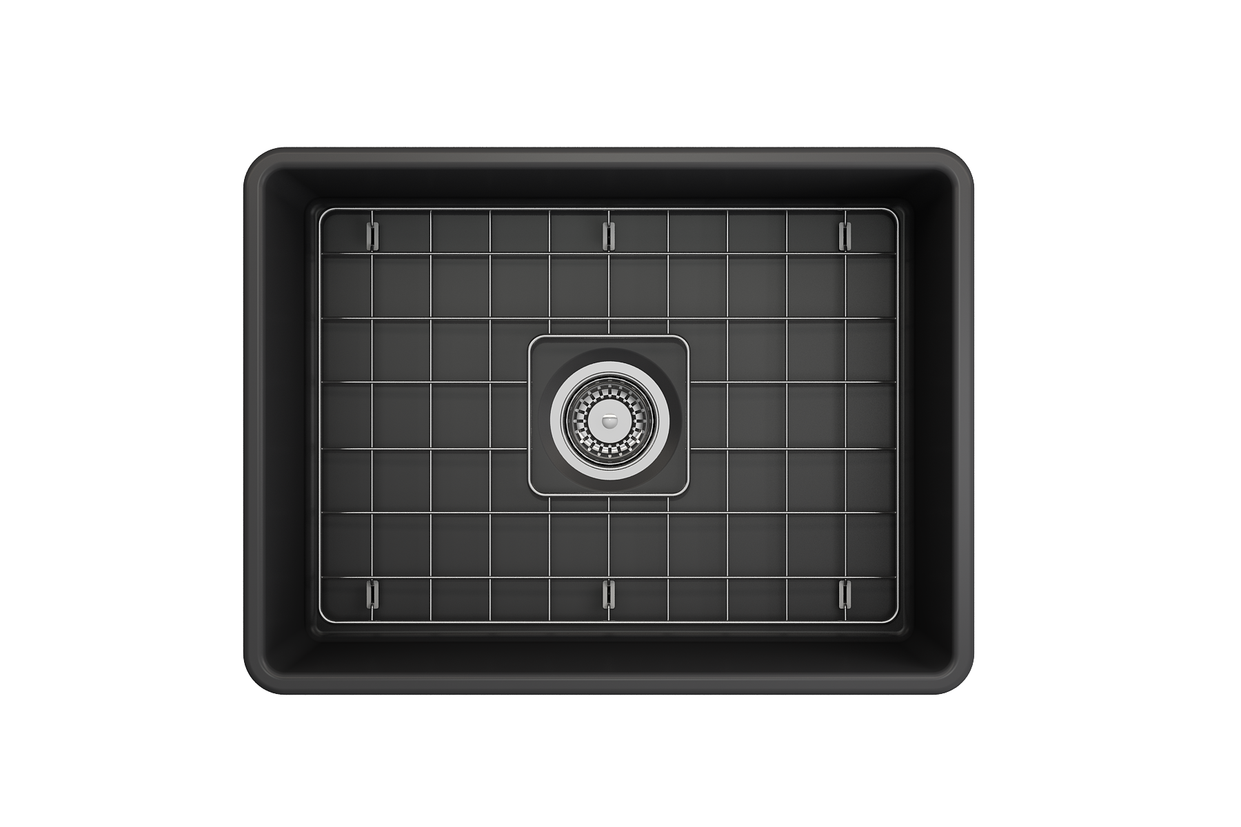 Classico Farmhouse Apron Front Fireclay 24 in. Single Bowl Kitchen Sink with Protective Bottom Grid and Strainer 1137