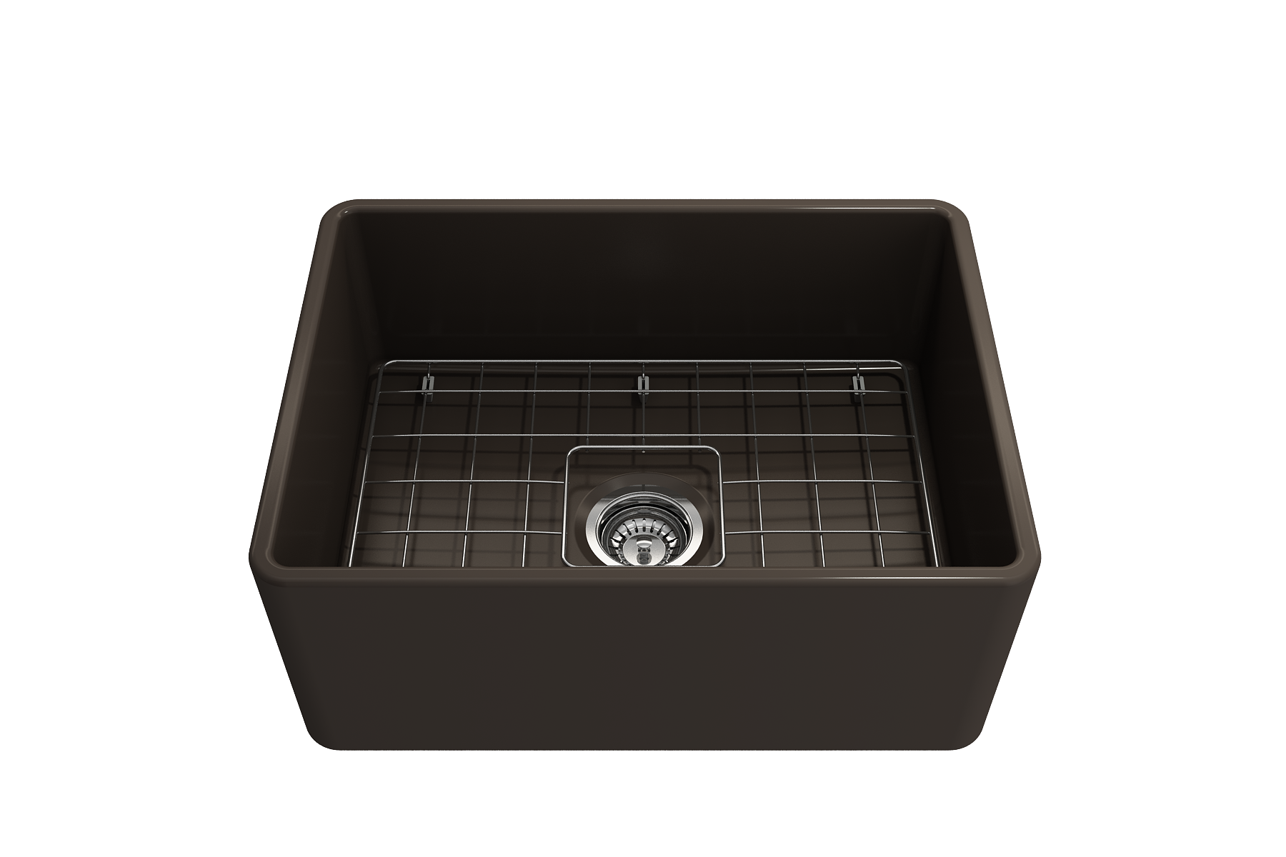 Classico Farmhouse Apron Front Fireclay 24 in. Single Bowl Kitchen Sink with Protective Bottom Grid and Strainer 1137