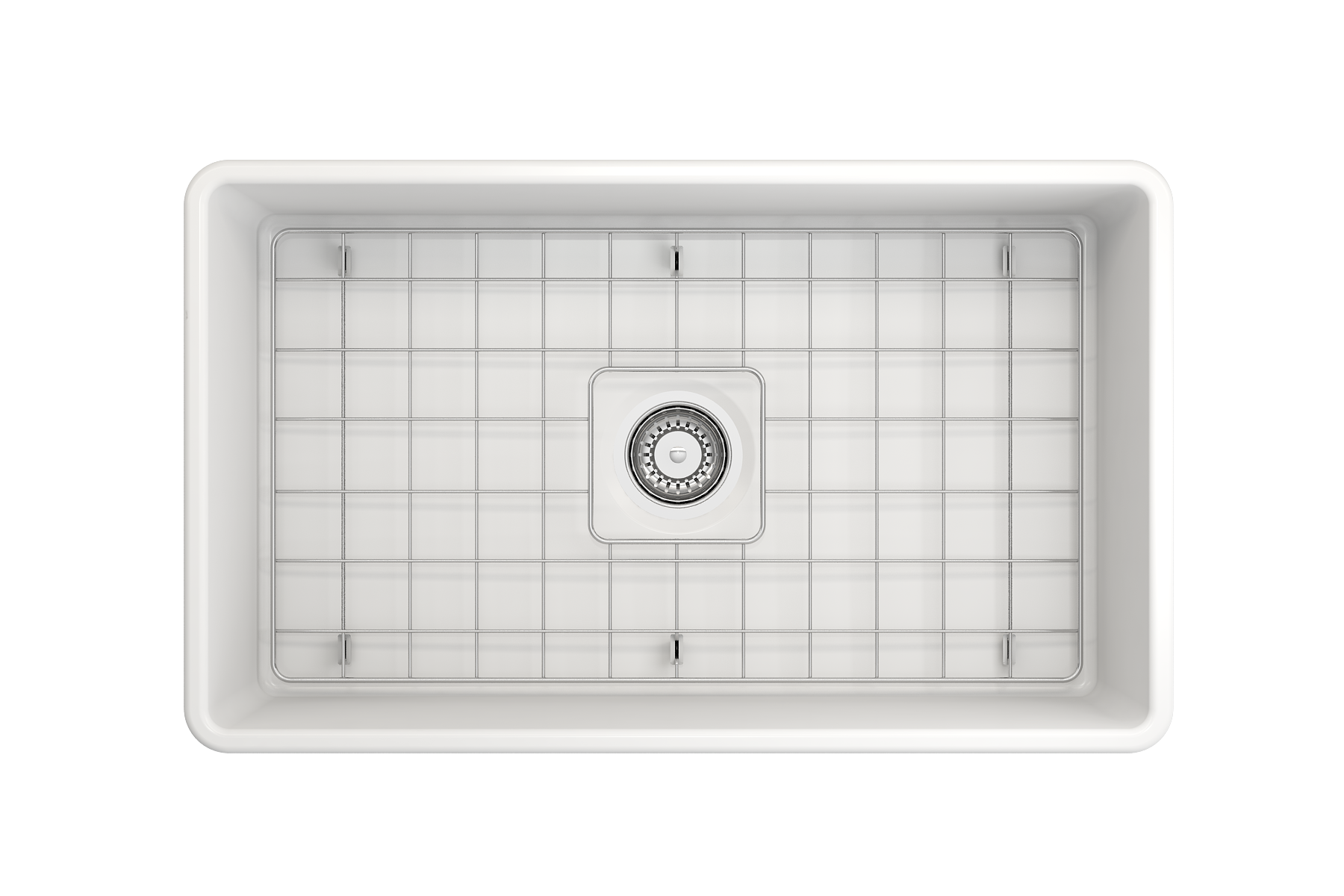 Classico Farmhouse Apron Front Fireclay 30 in. Single Bowl Kitchen Sink with Protective Bottom Grid and Strainer 1138