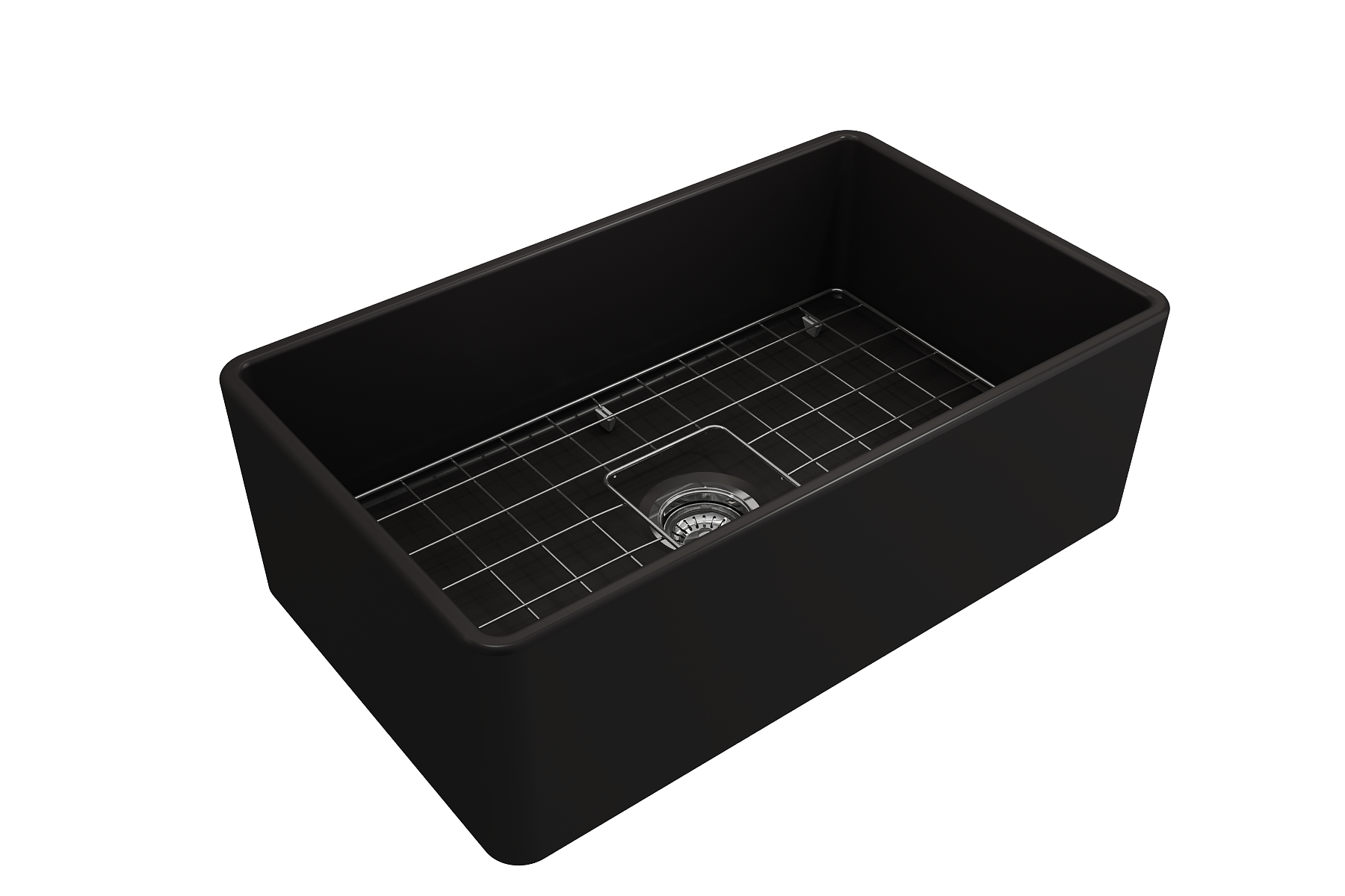 Classico Farmhouse Apron Front Fireclay 30 in. Single Bowl Kitchen Sink with Protective Bottom Grid and Strainer 1138