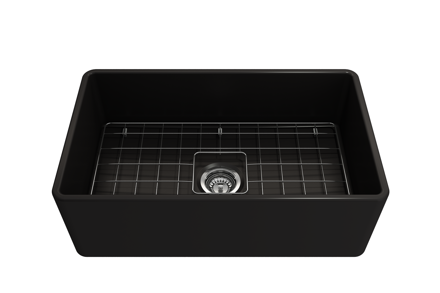 Classico Farmhouse Apron Front Fireclay 30 in. Single Bowl Kitchen Sink with Protective Bottom Grid and Strainer 1138