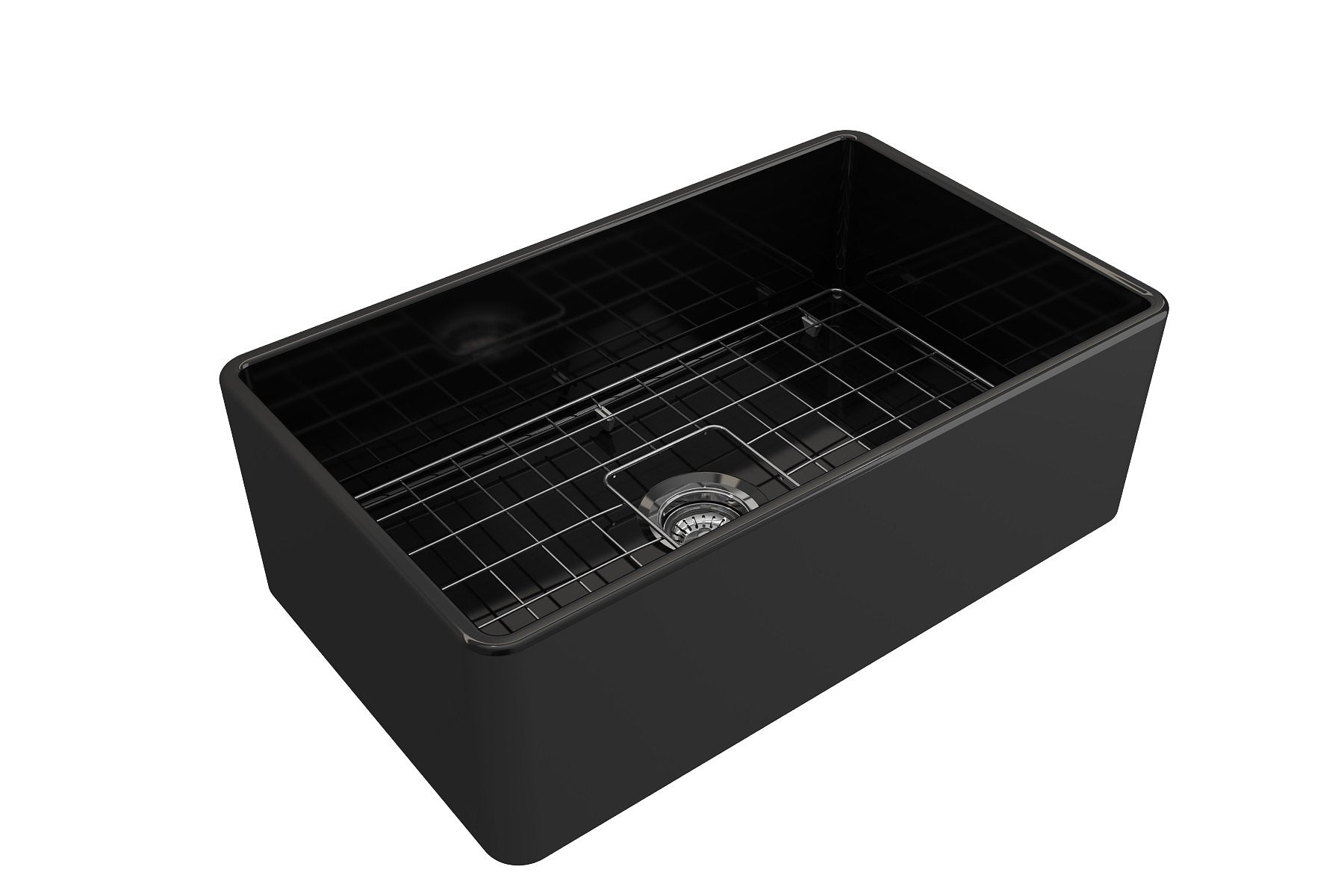 Classico Farmhouse Apron Front Fireclay 30 in. Single Bowl Kitchen Sink with Protective Bottom Grid and Strainer 1138