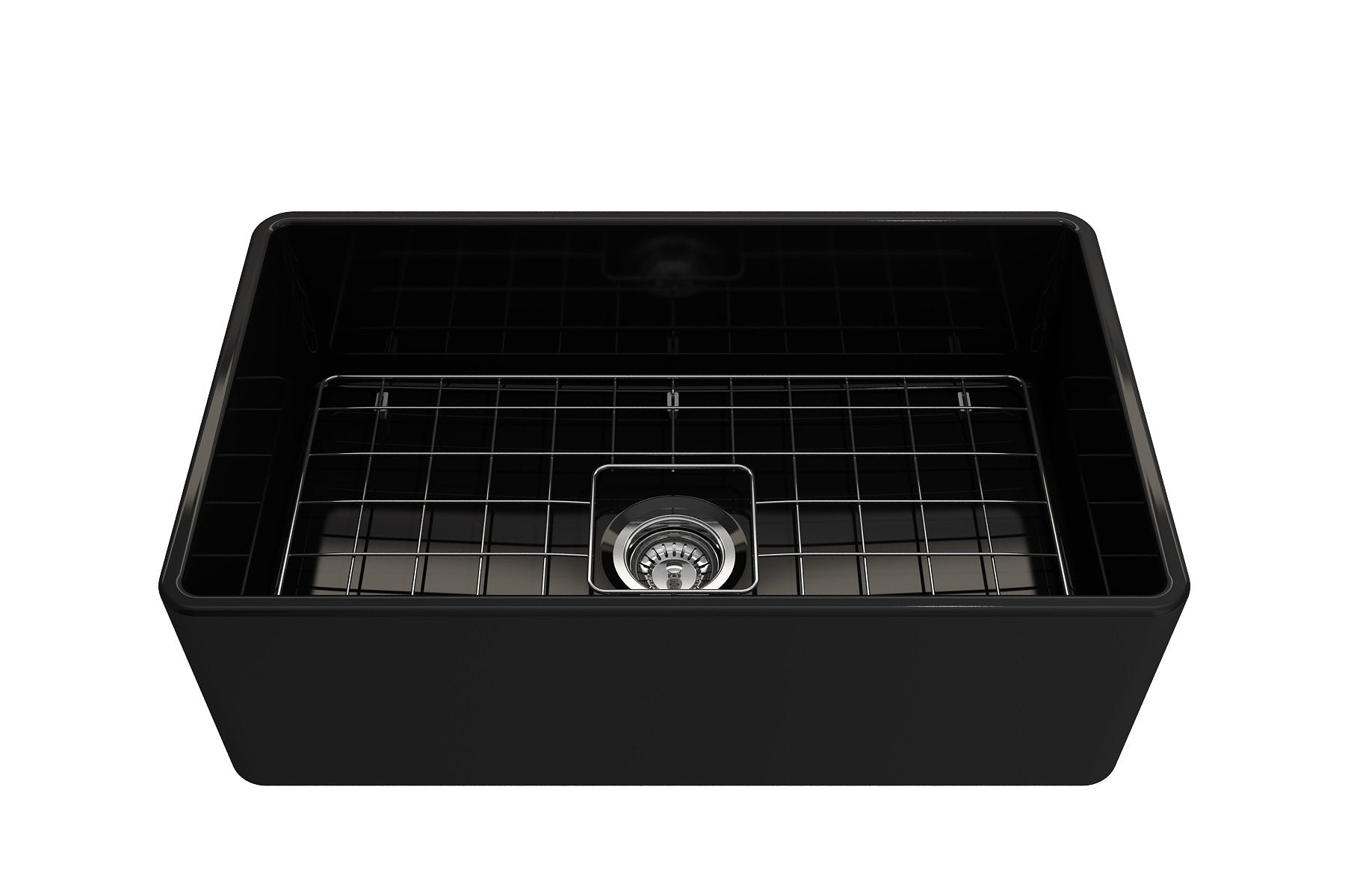 Classico Farmhouse Apron Front Fireclay 30 in. Single Bowl Kitchen Sink with Protective Bottom Grid and Strainer 1138