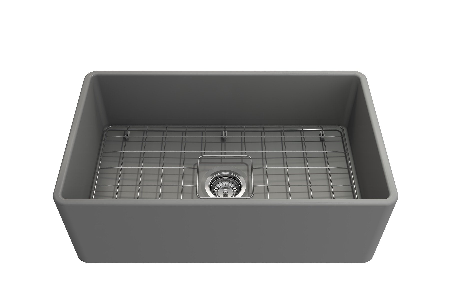 Classico Farmhouse Apron Front Fireclay 30 in. Single Bowl Kitchen Sink with Protective Bottom Grid and Strainer 1138