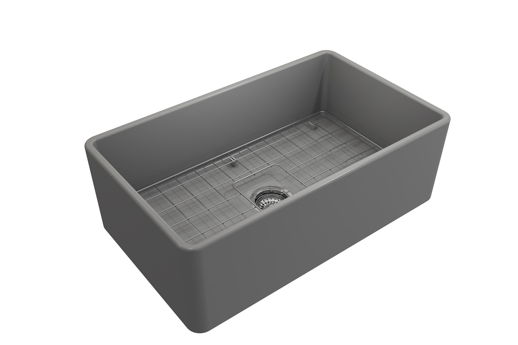 Classico Farmhouse Apron Front Fireclay 30 in. Single Bowl Kitchen Sink with Protective Bottom Grid and Strainer 1138