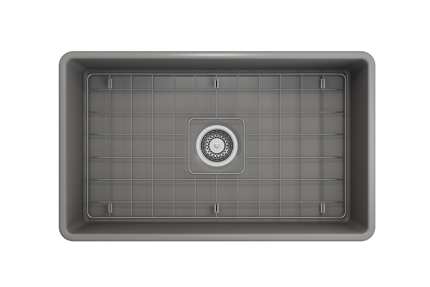 Classico Farmhouse Apron Front Fireclay 30 in. Single Bowl Kitchen Sink with Protective Bottom Grid and Strainer 1138