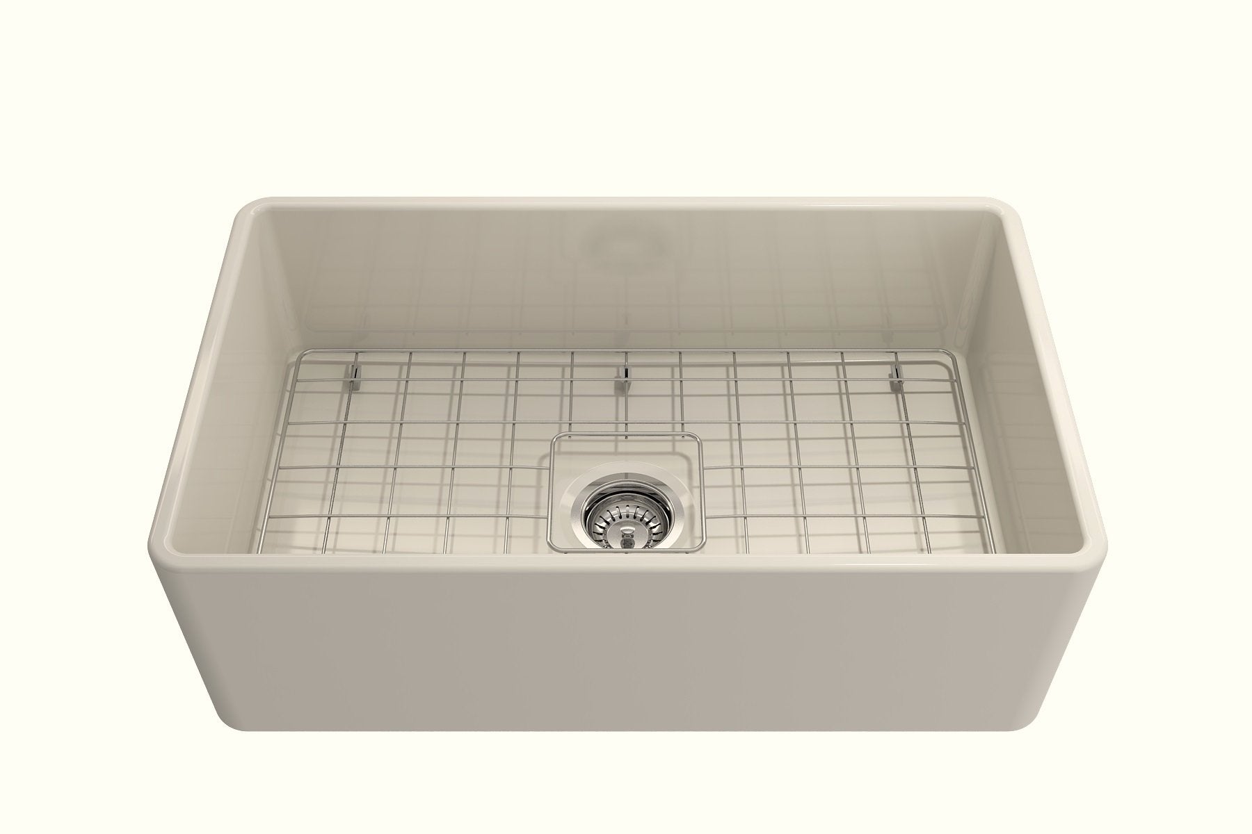 Classico Farmhouse Apron Front Fireclay 30 in. Single Bowl Kitchen Sink with Protective Bottom Grid and Strainer 1138