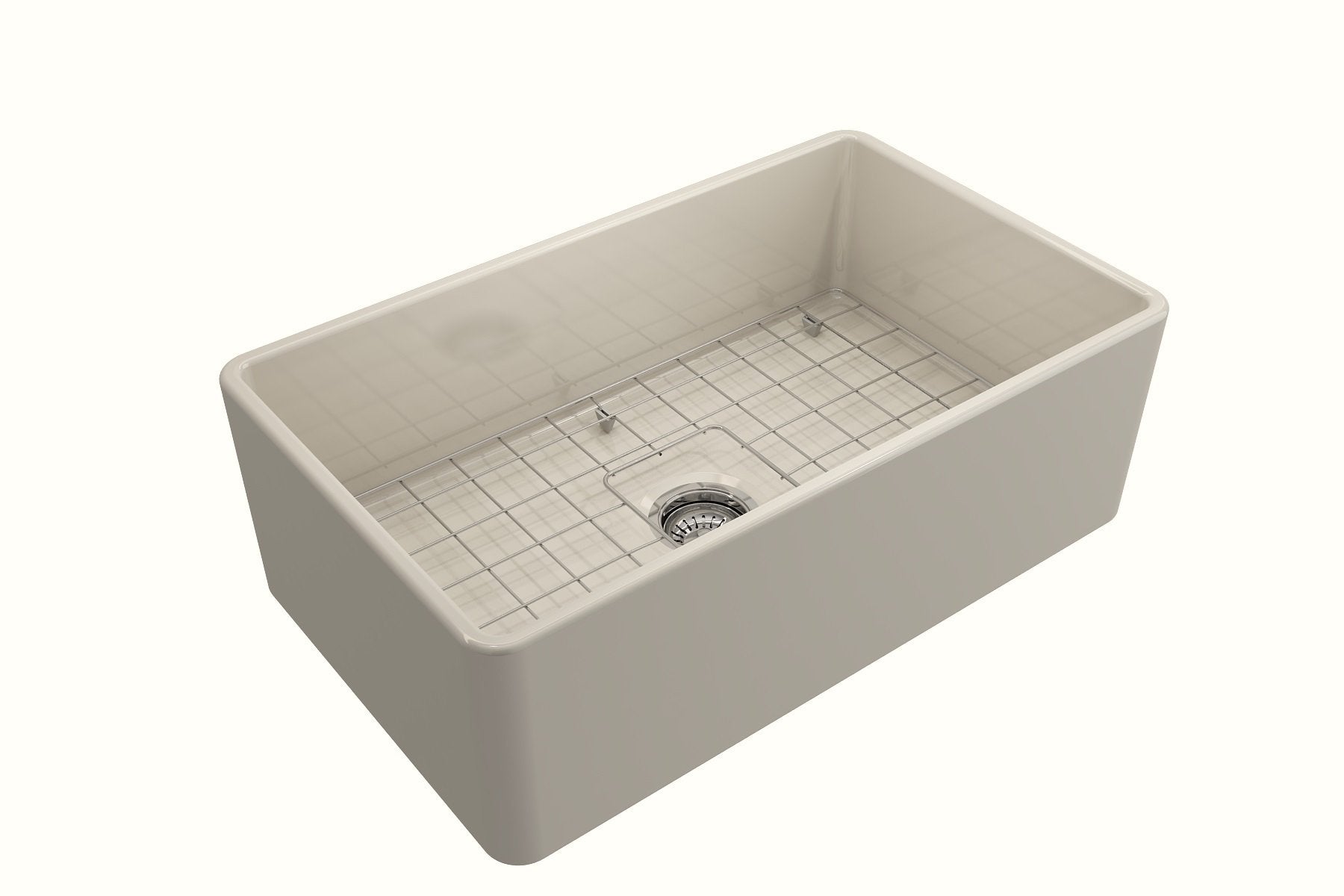 Classico Farmhouse Apron Front Fireclay 30 in. Single Bowl Kitchen Sink with Protective Bottom Grid and Strainer 1138
