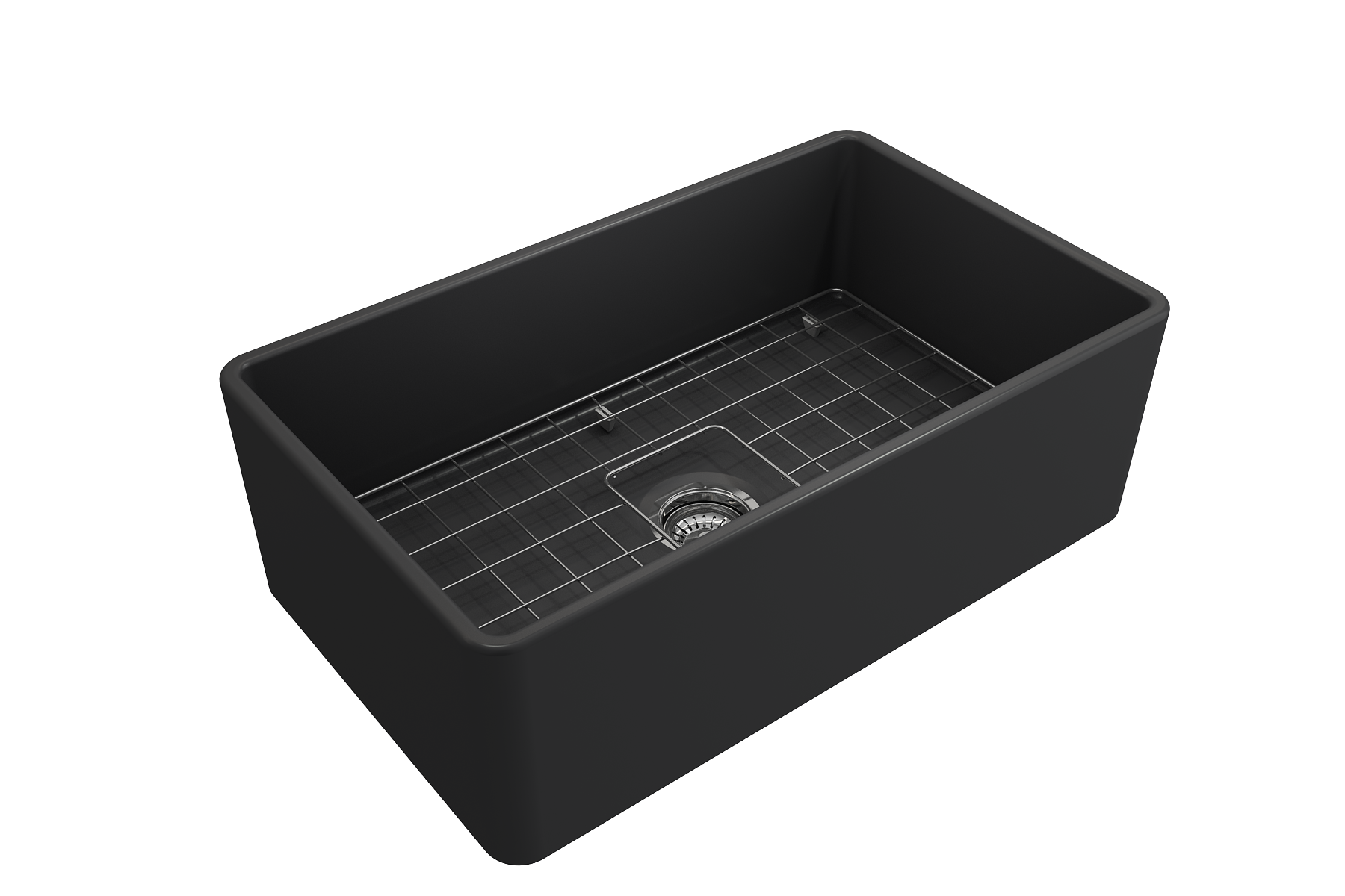 Classico Farmhouse Apron Front Fireclay 30 in. Single Bowl Kitchen Sink with Protective Bottom Grid and Strainer 1138