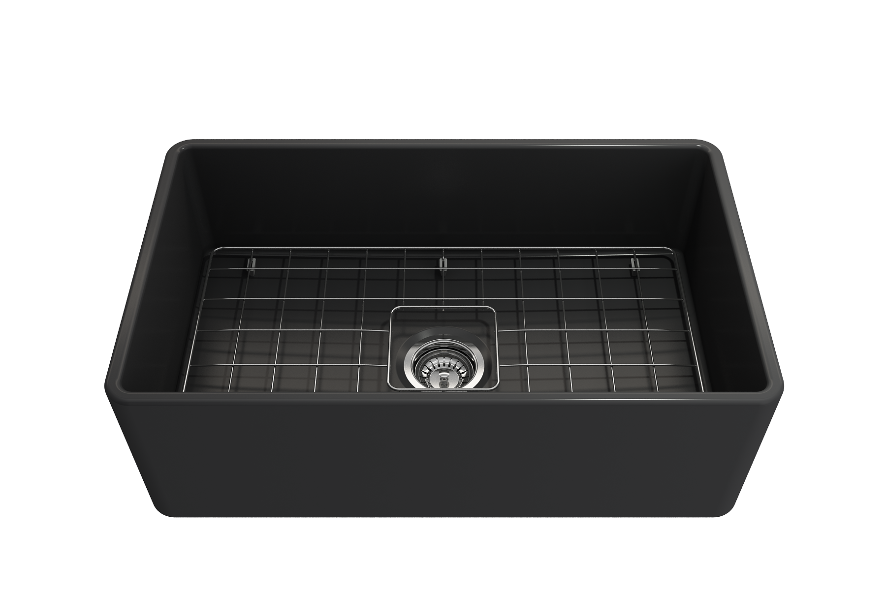 Classico Farmhouse Apron Front Fireclay 30 in. Single Bowl Kitchen Sink with Protective Bottom Grid and Strainer 1138