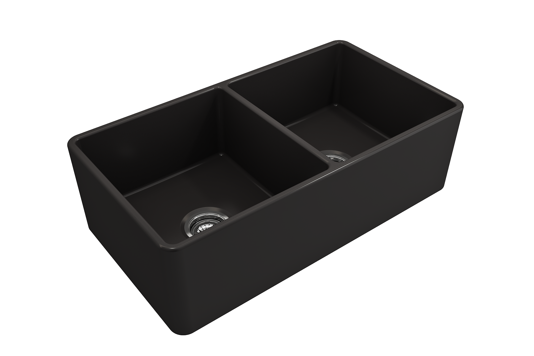 Classico Farmhouse Apron Front Fireclay 33 in. Double Bowl Kitchen Sink with Protective Bottom Grids and Strainers 1139
