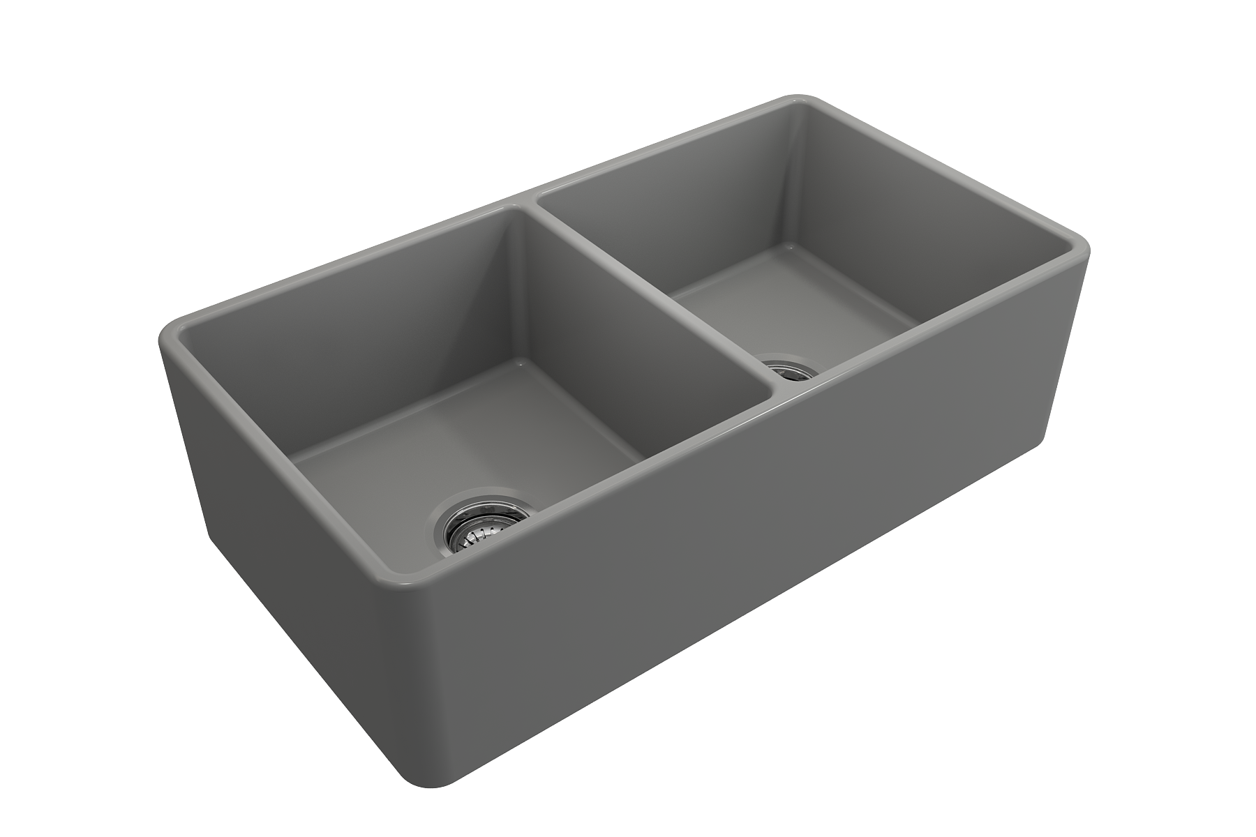 Classico Farmhouse Apron Front Fireclay 33 in. Double Bowl Kitchen Sink with Protective Bottom Grids and Strainers 1139
