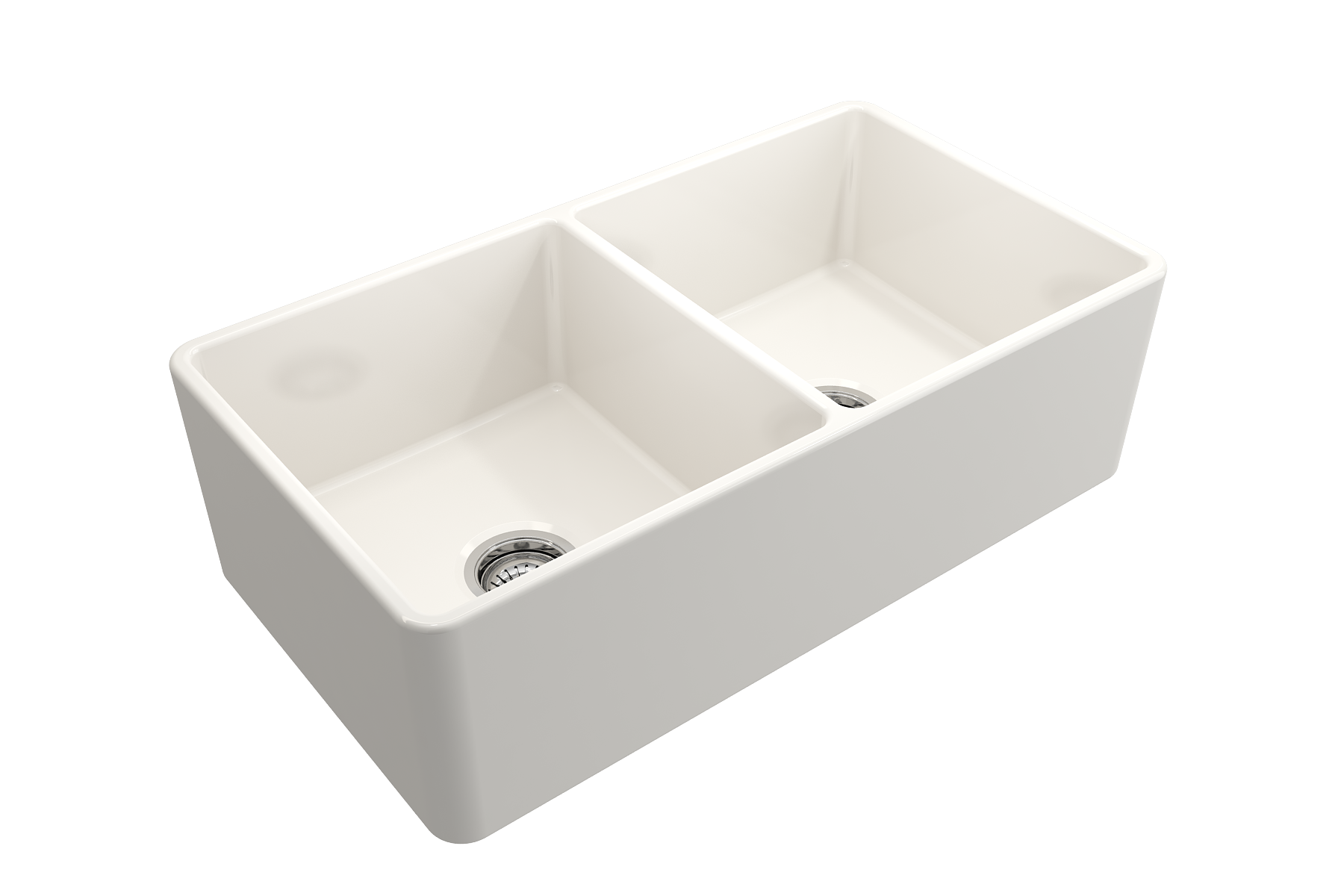 Classico Farmhouse Apron Front Fireclay 33 in. Double Bowl Kitchen Sink with Protective Bottom Grids and Strainers 1139