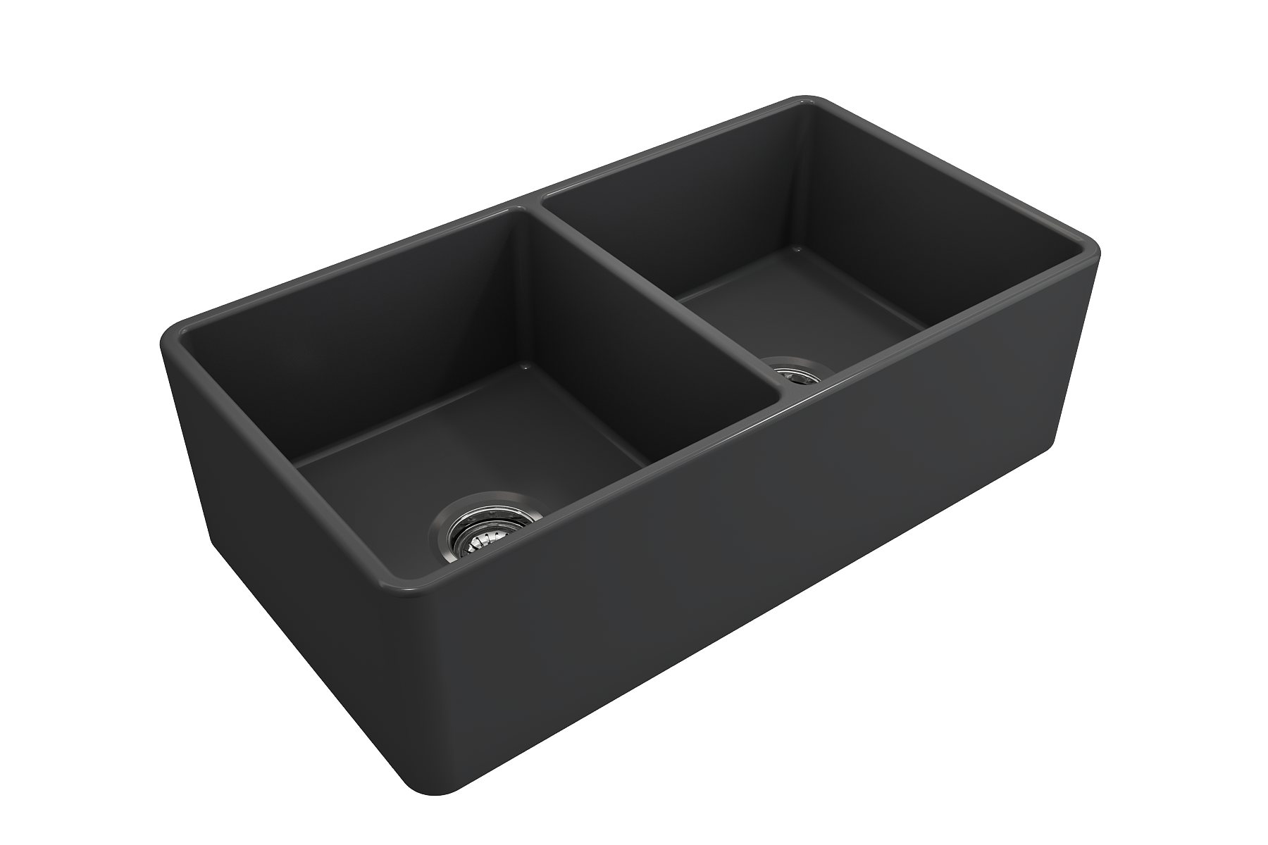 Classico Farmhouse Apron Front Fireclay 33 in. Double Bowl Kitchen Sink with Protective Bottom Grids and Strainers 1139