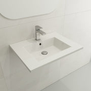Ravenna Wall-Mounted Sink Fireclay 24.5 in. 1-Hole with Overflow 1161